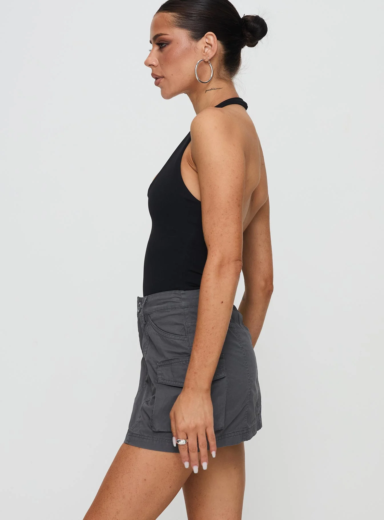 Lieutenant Cargo Mini Skirt Slate