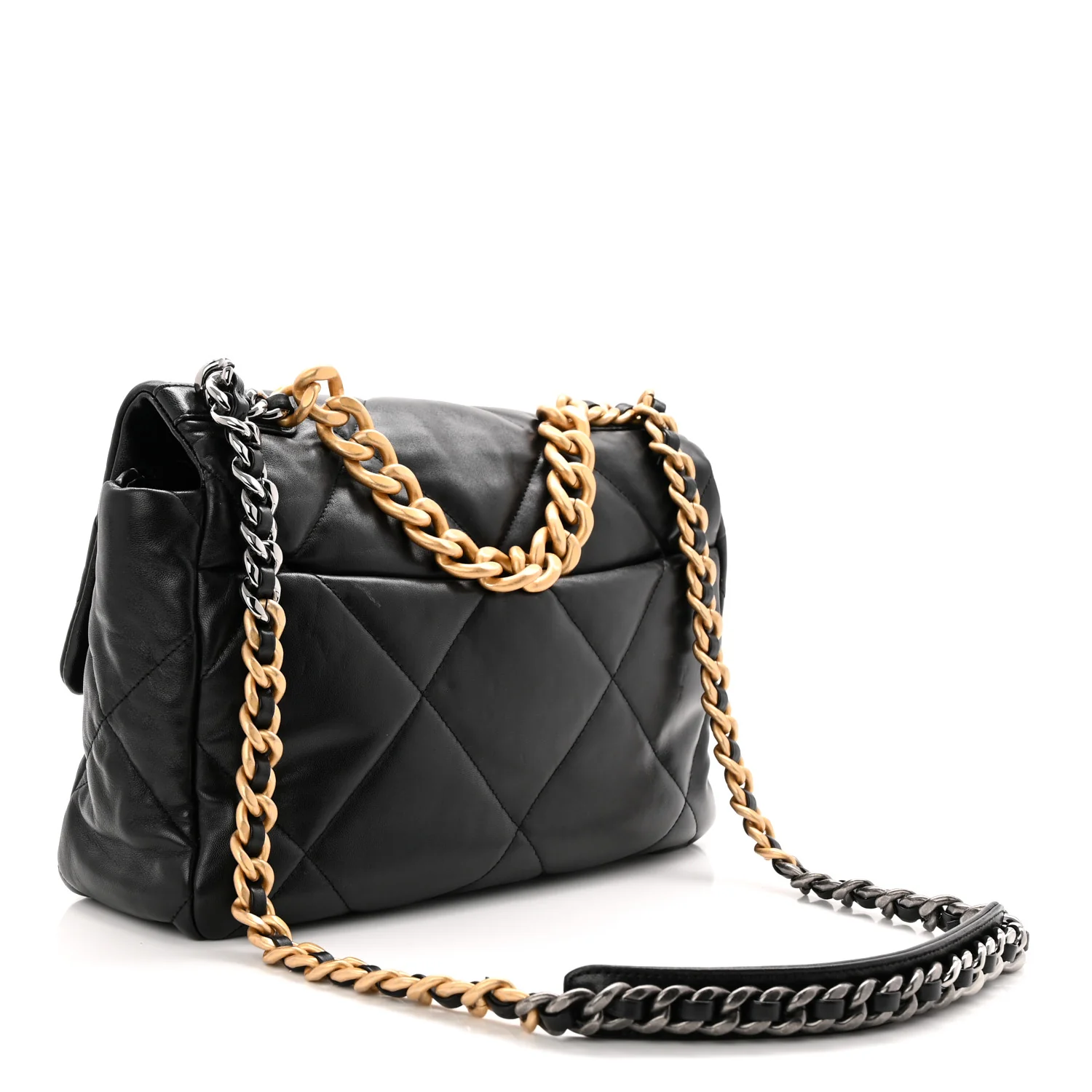 Goatskin Quilted Large Chanel 19 Flap Black - Top Club