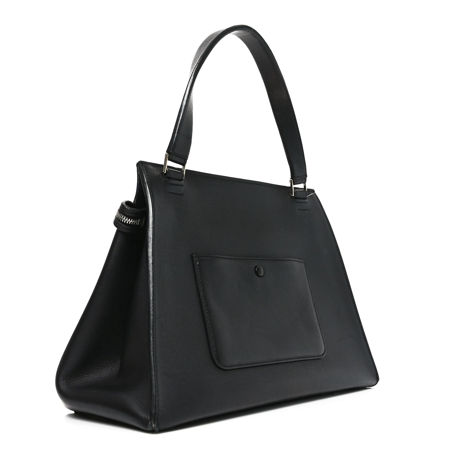 Grained Calfskin Edge Shoulder Bag Black - Top Club