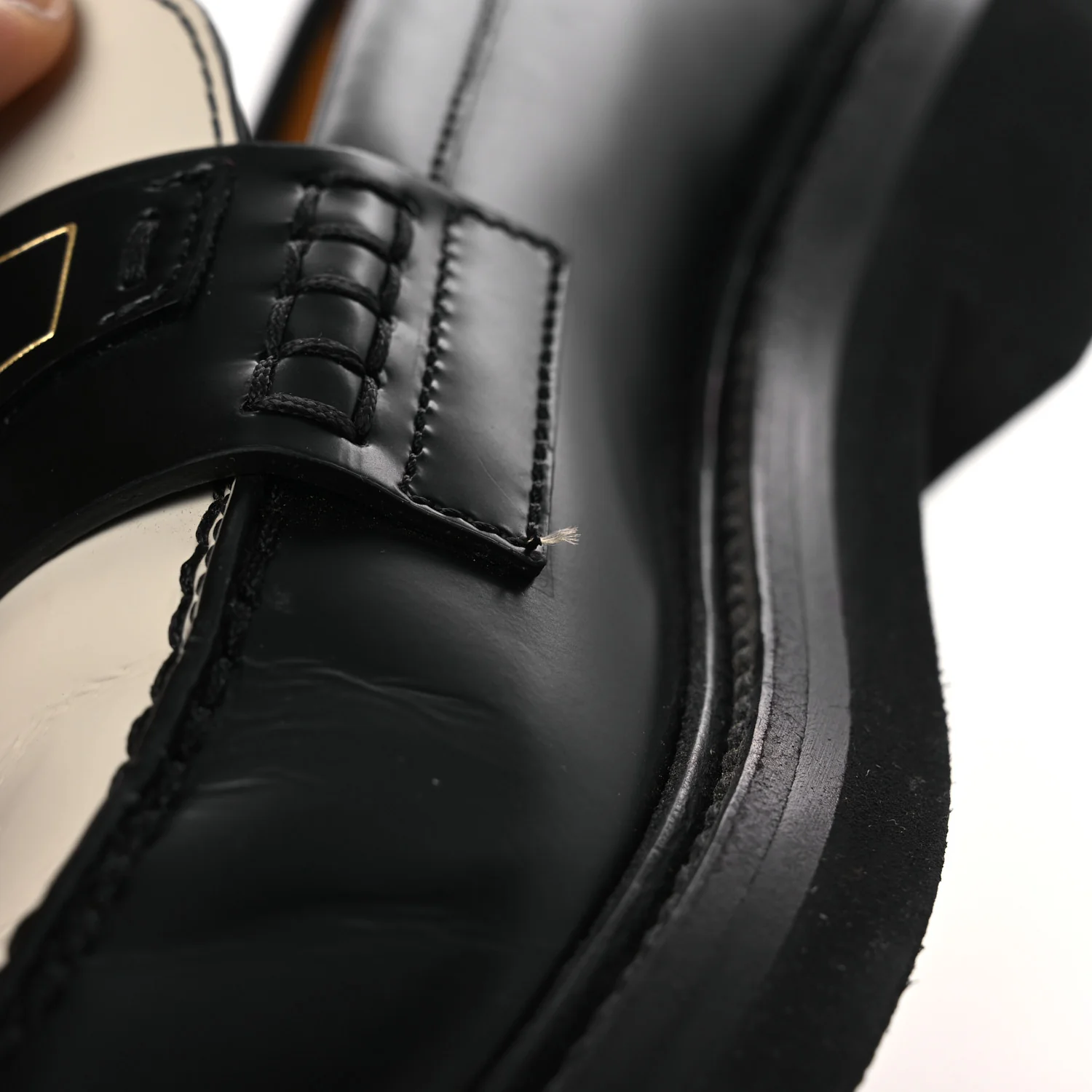 Brushed Calfskin Boy Loafers 37.5 Black White - Top Club