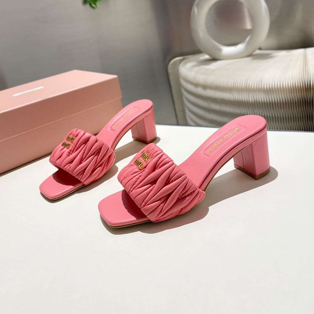 MiuMiu Matelass?? nappa leather slides - Top Club