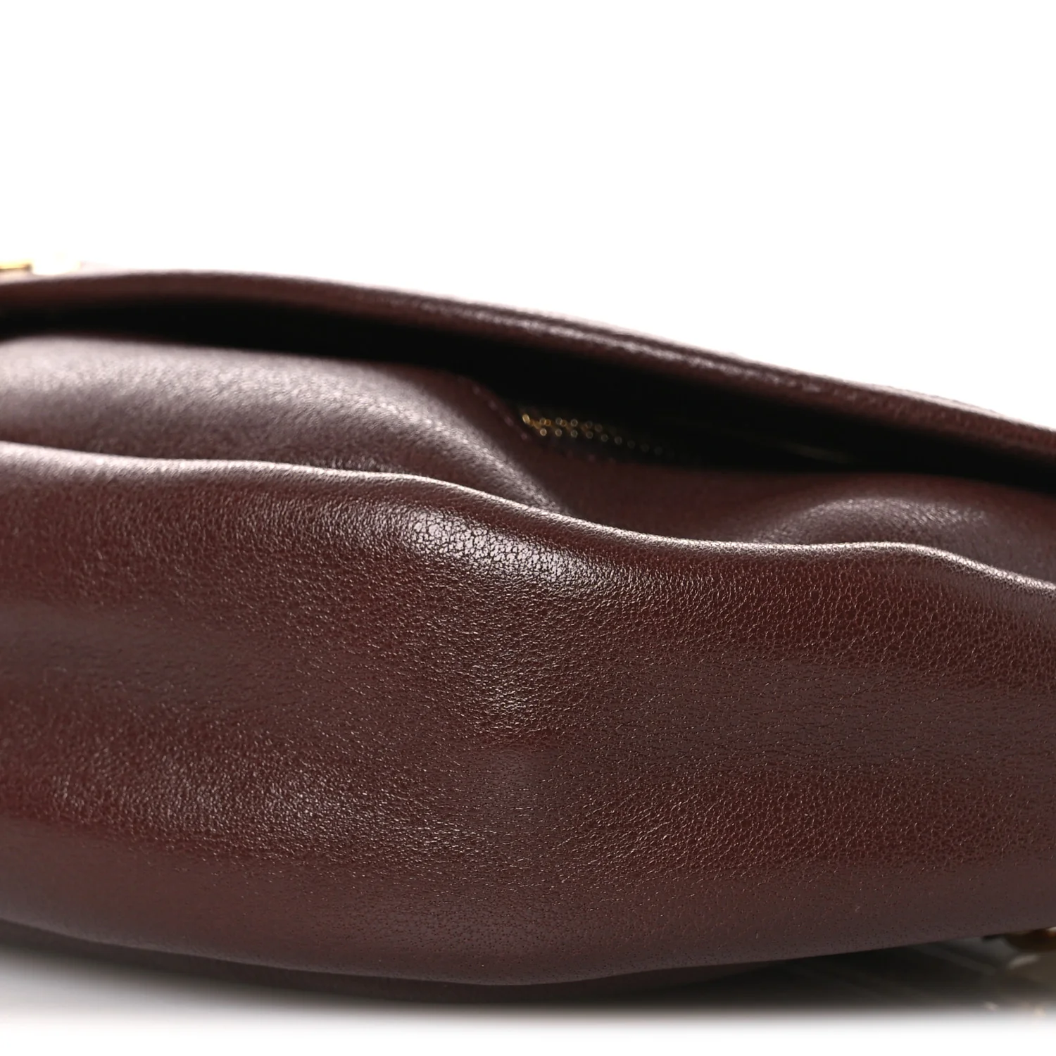 Shiny Lambskin Soft Triomphe Little Half Moon Bag Brick - Top Club