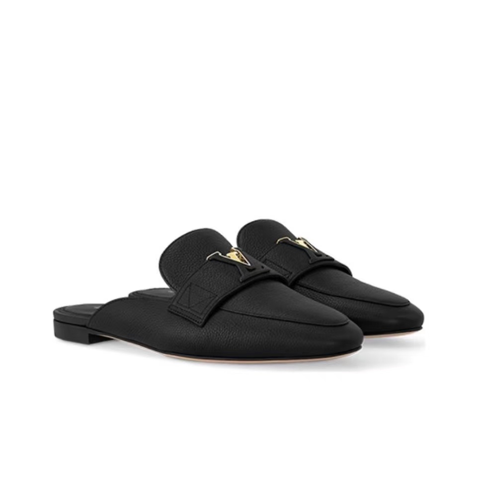Louis Vuitton LV Leather Half-Pack Slingback Slide Sandals (Replica) - Sneaker Replica Workshop