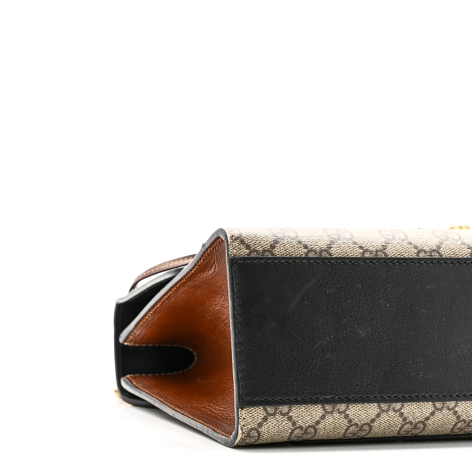 GG Supreme Monogram Calfskin Medium Padlock Shoulder Bag Beige Black Cuir - Top Club