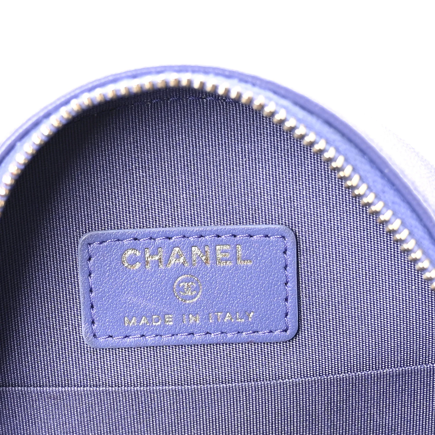 Lambskin Quilted Chanel 19 Round Clutch With Chain Purple - Top Club