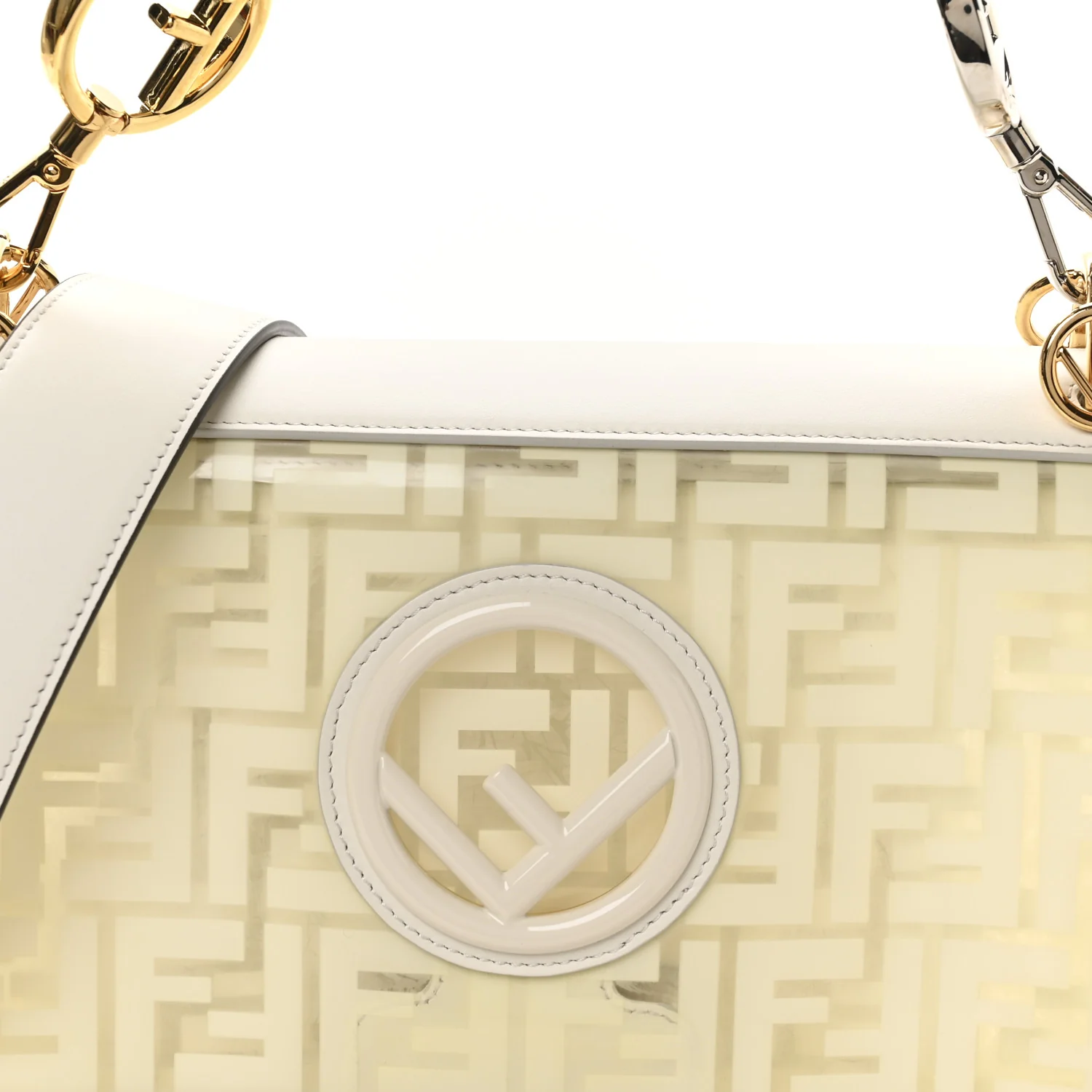 TPU FF Vitello Century F is Fendi Kan I Shoulder Bag White - Top Club