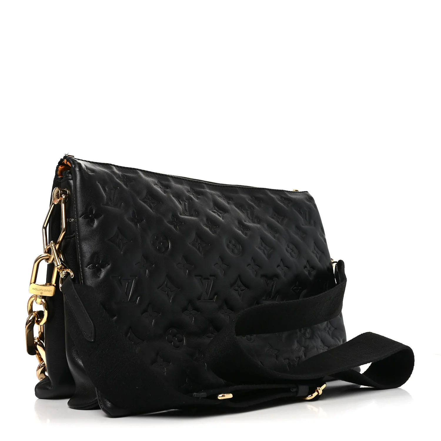Lambskin Embossed Monogram Coussin MM Black - Top Club