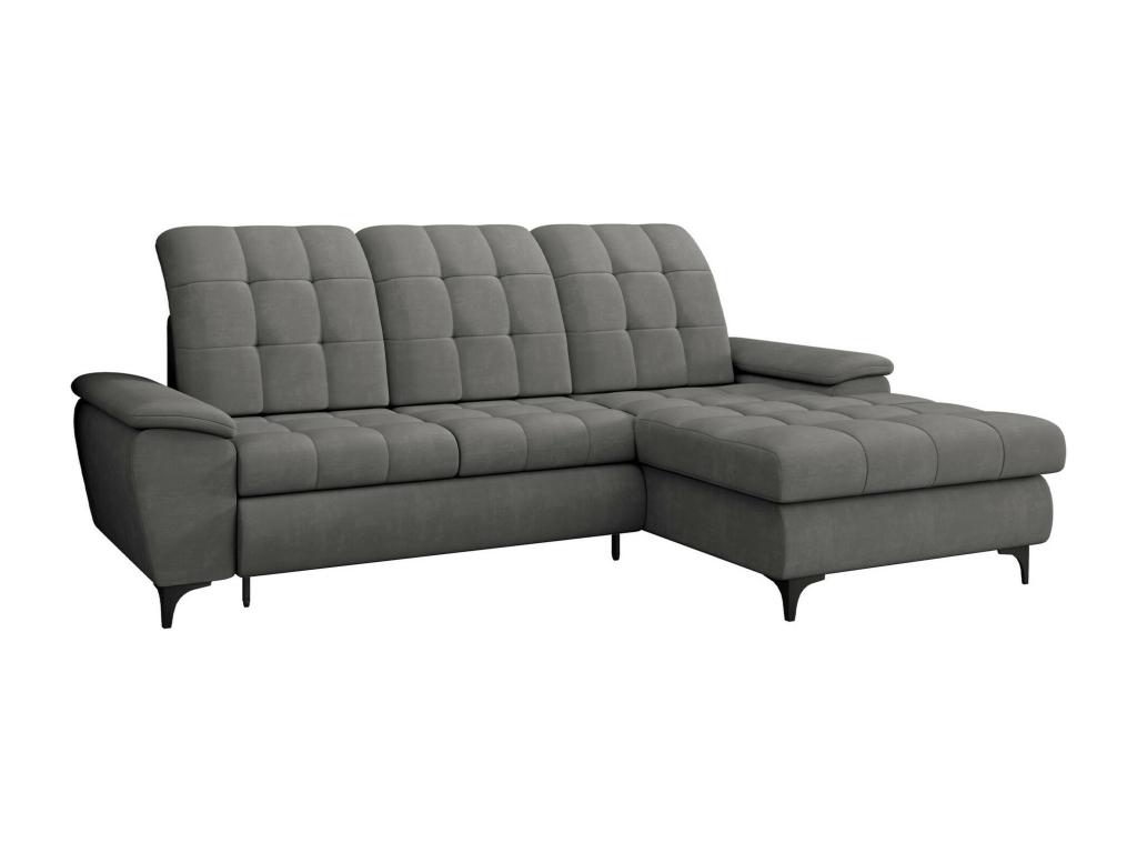 Sofá rinconero Sanford 103, Gris, Función de descanso, Caja de ropa de cama, 260x182cm