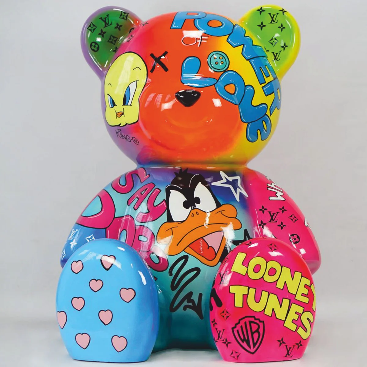 XXL decorative sculpture teddy bear colorful H. 120 cm - XXL decorative figure