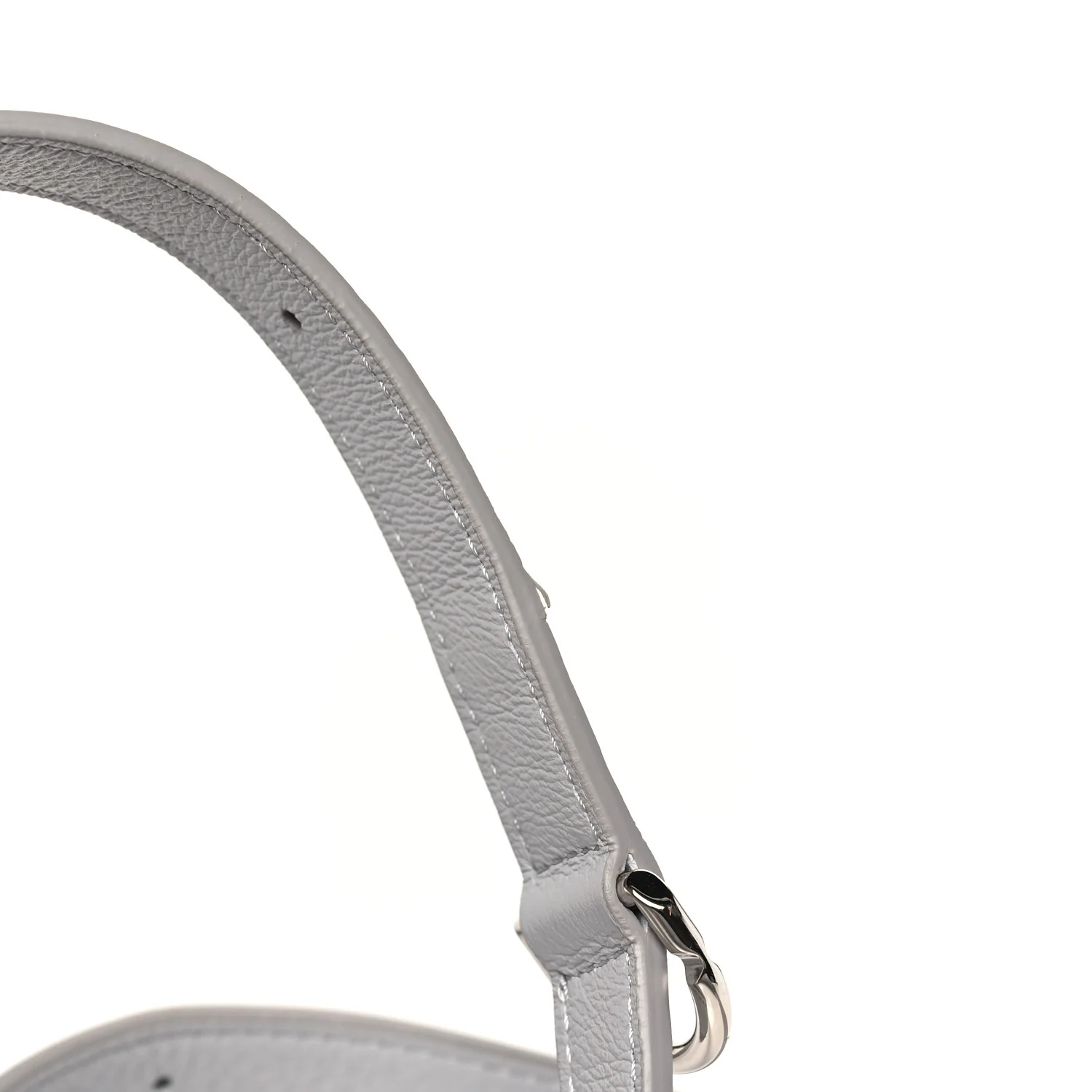 Tumbled Calfskin Mini Voyou Boyfriend Party Bag Light Grey - Top Club
