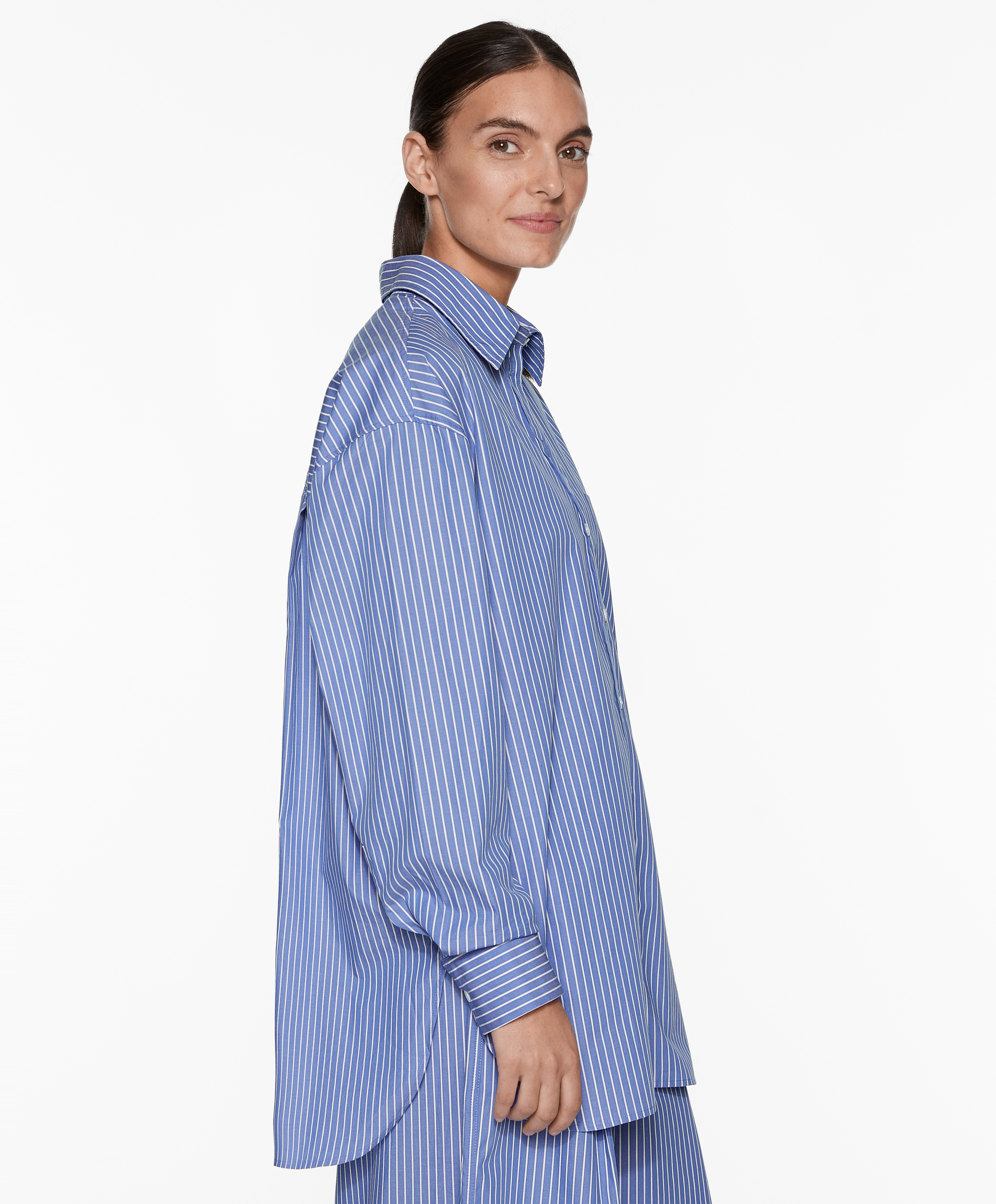 OYSHO Striped 100% cotton long-sleeved shirt