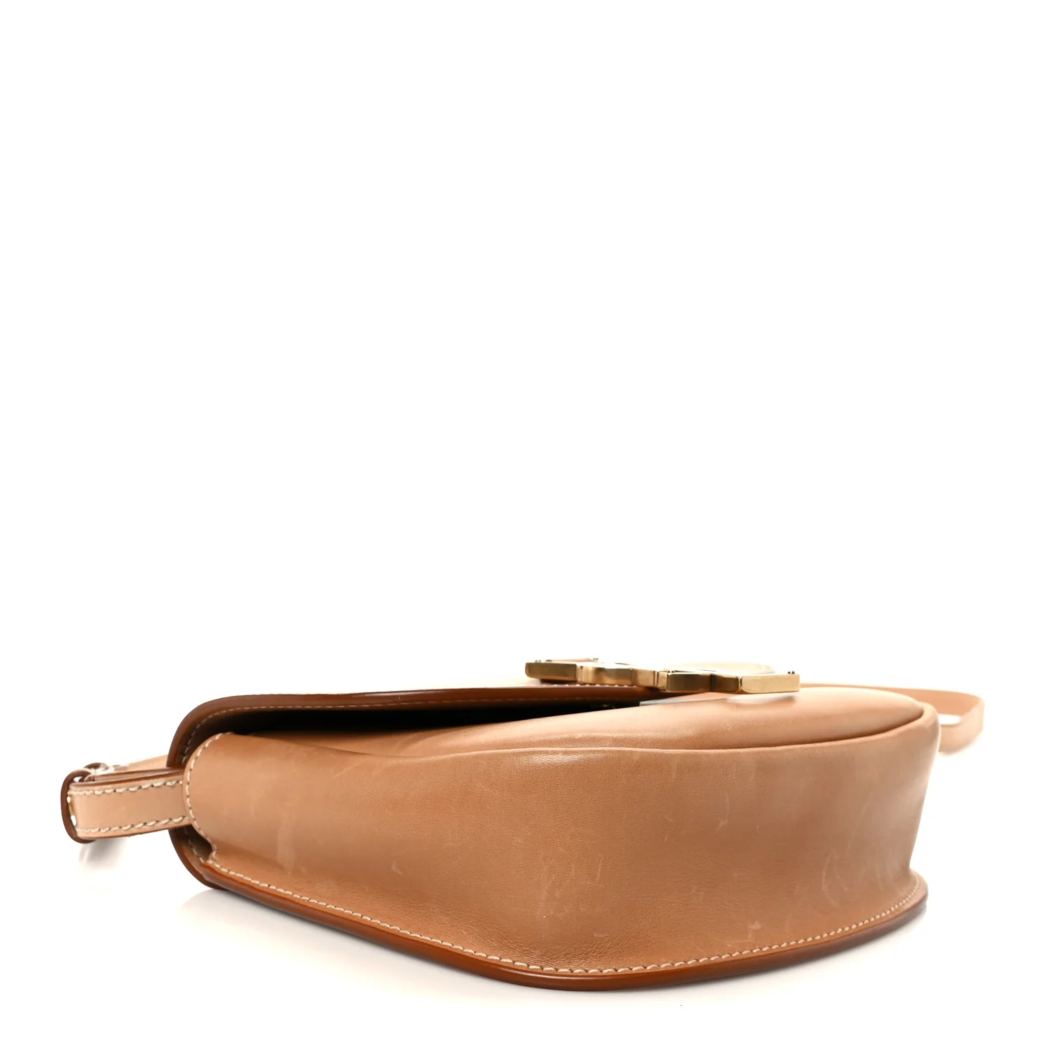 Smooth Vintage Calfskin Small Kaia Satchel Brown Gold - Top Club