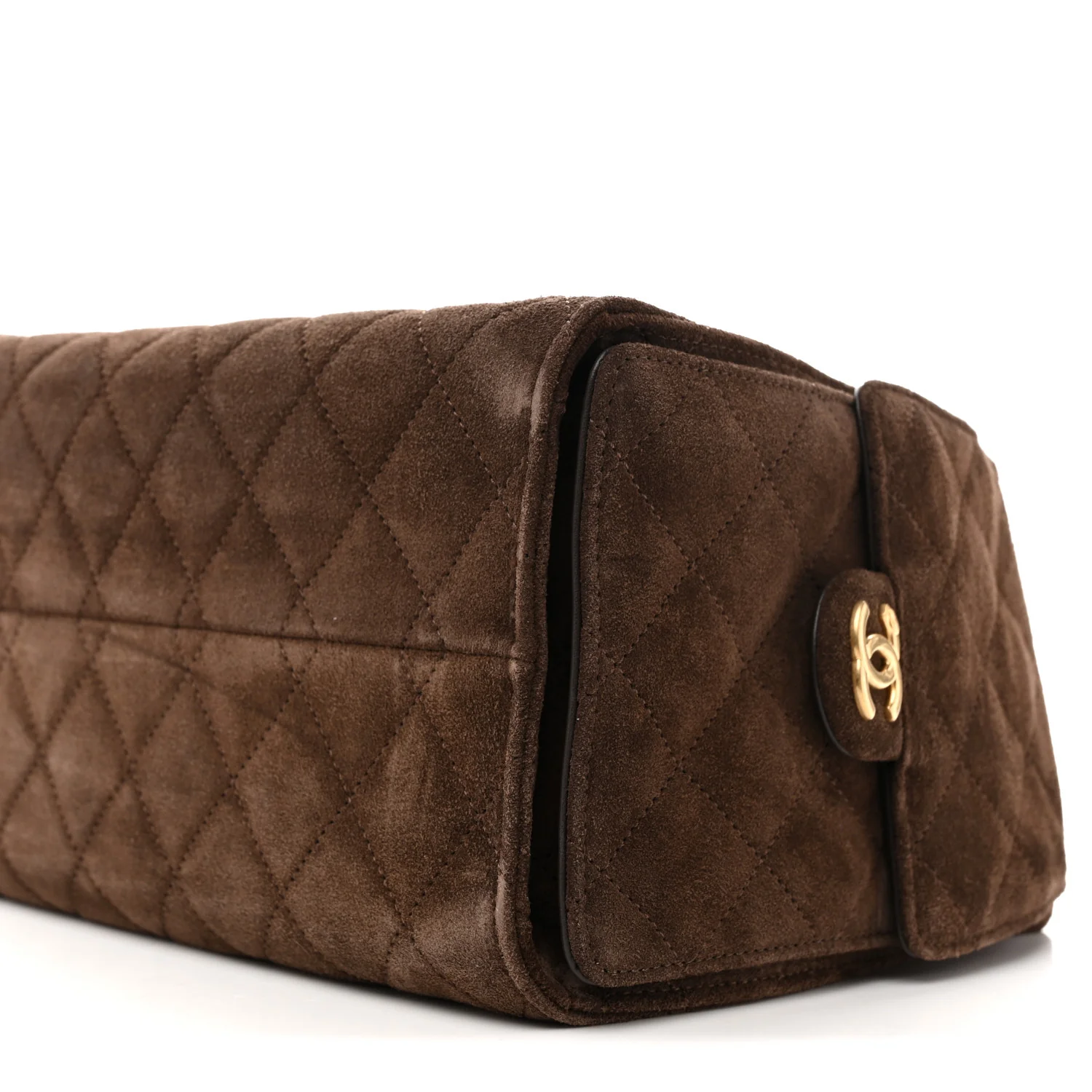 Suede Quilted Small Chanel 25 Handbag Dark Brown - Top Club