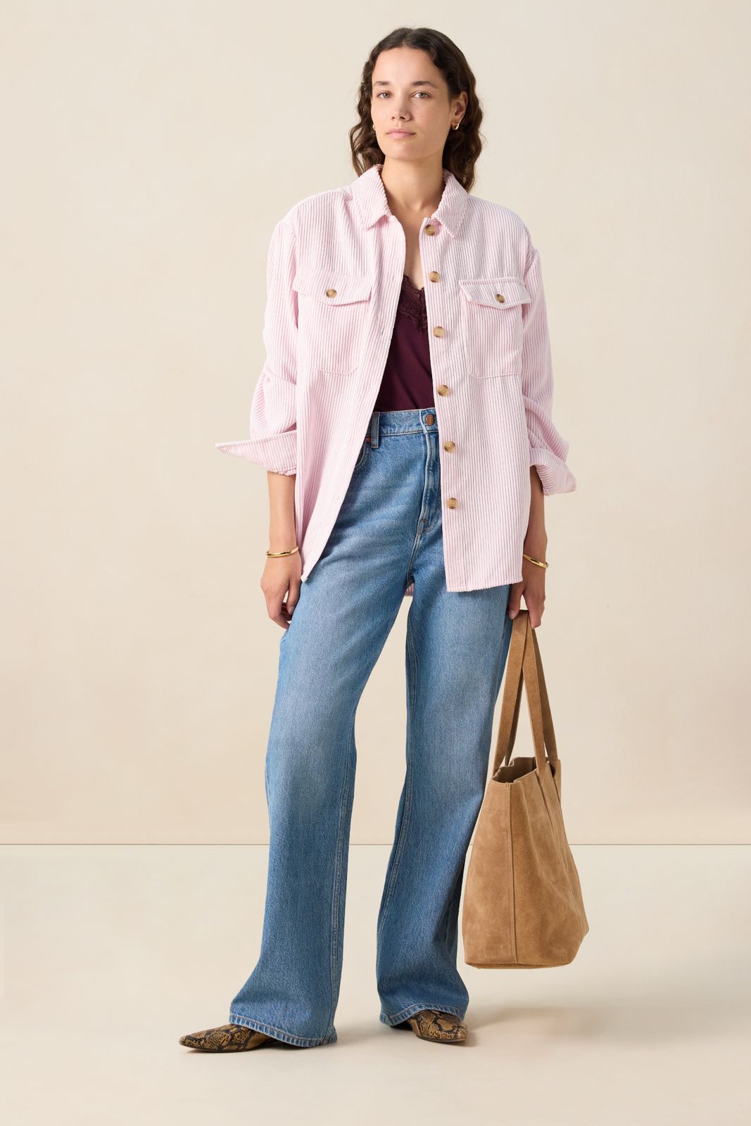 Lichtroze corduroy jack