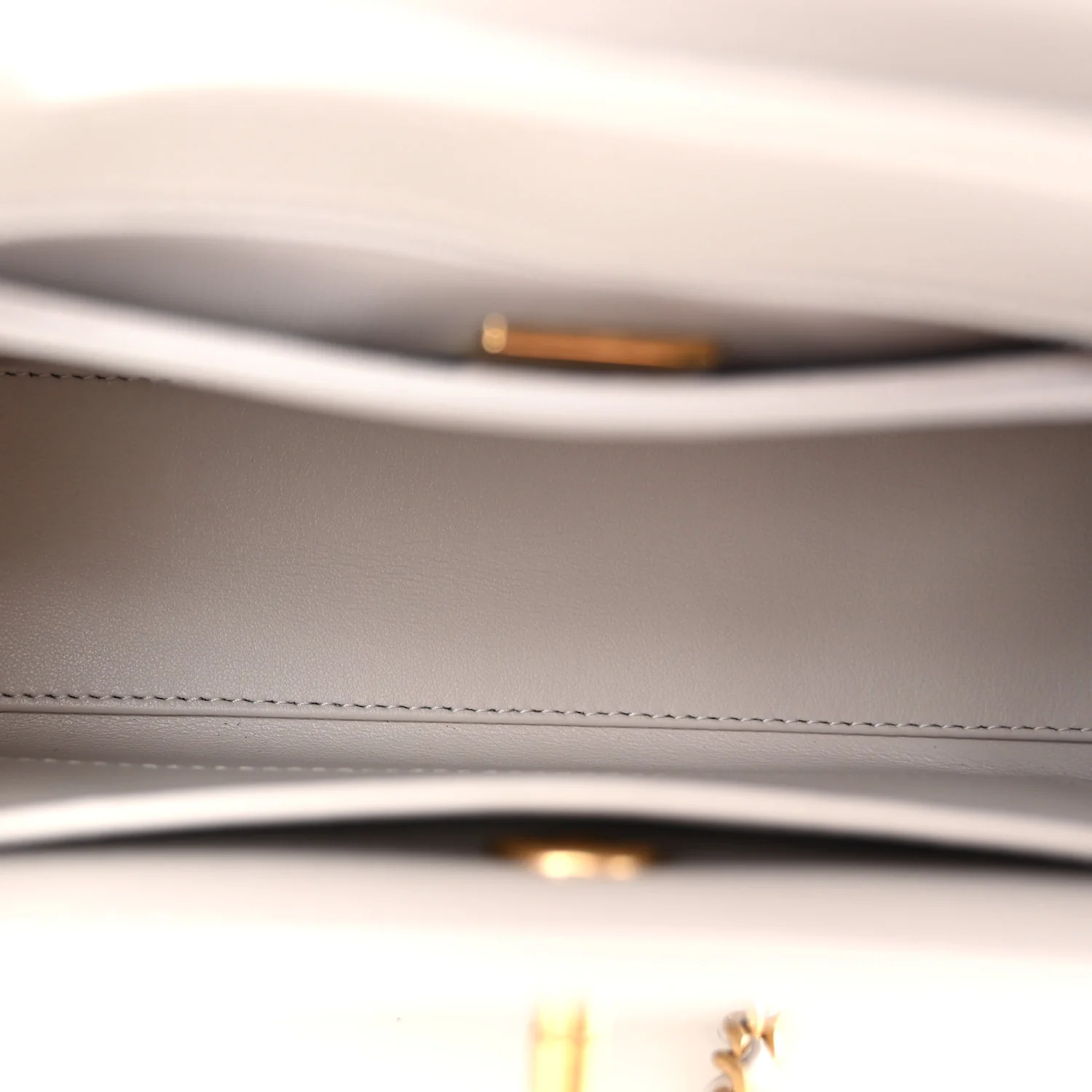 Shiny Aged Calfskin Quilted Nano Kelly Shopper Light Grey - Top Club