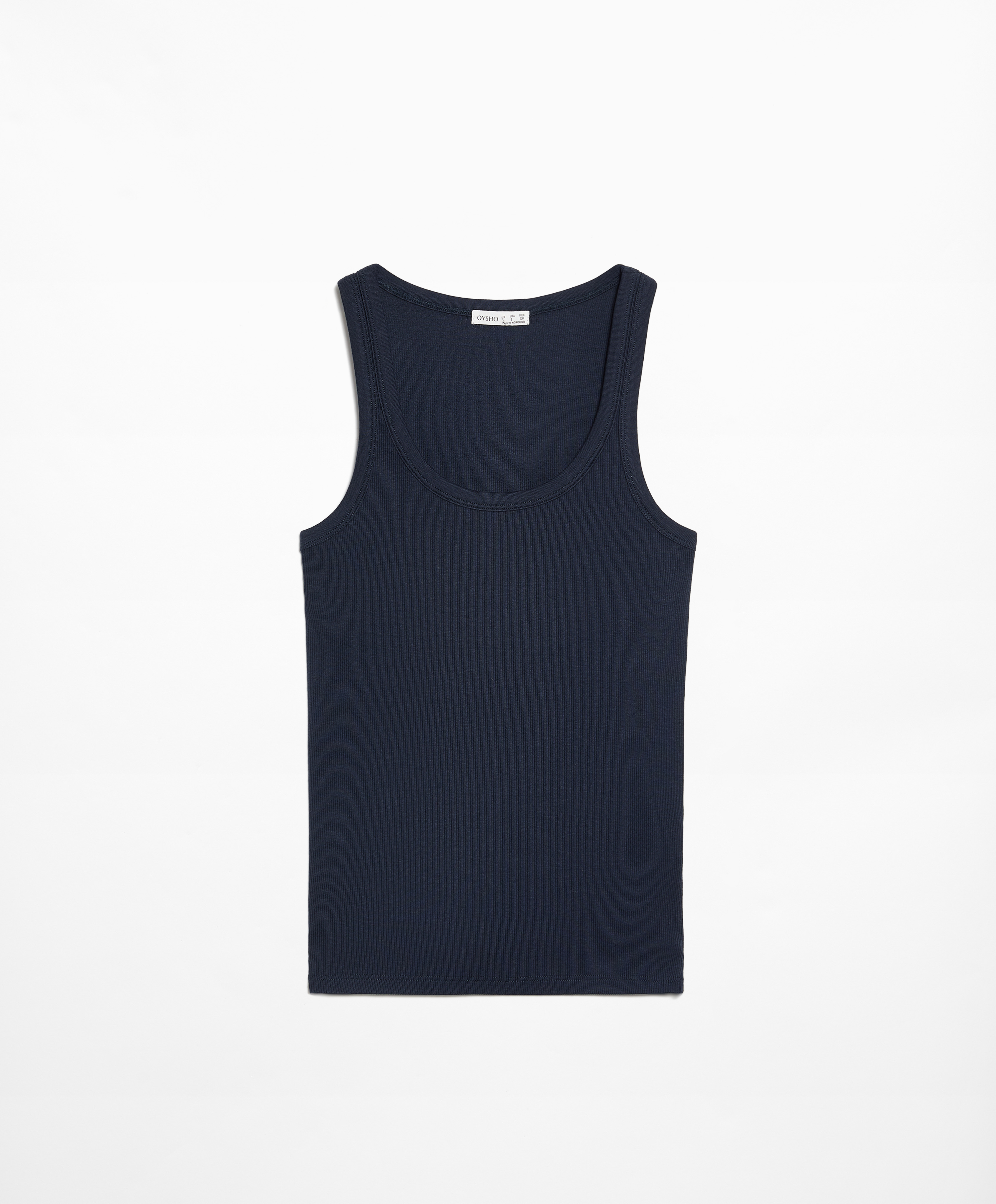OYSHO Rib vest top with cotton and modal