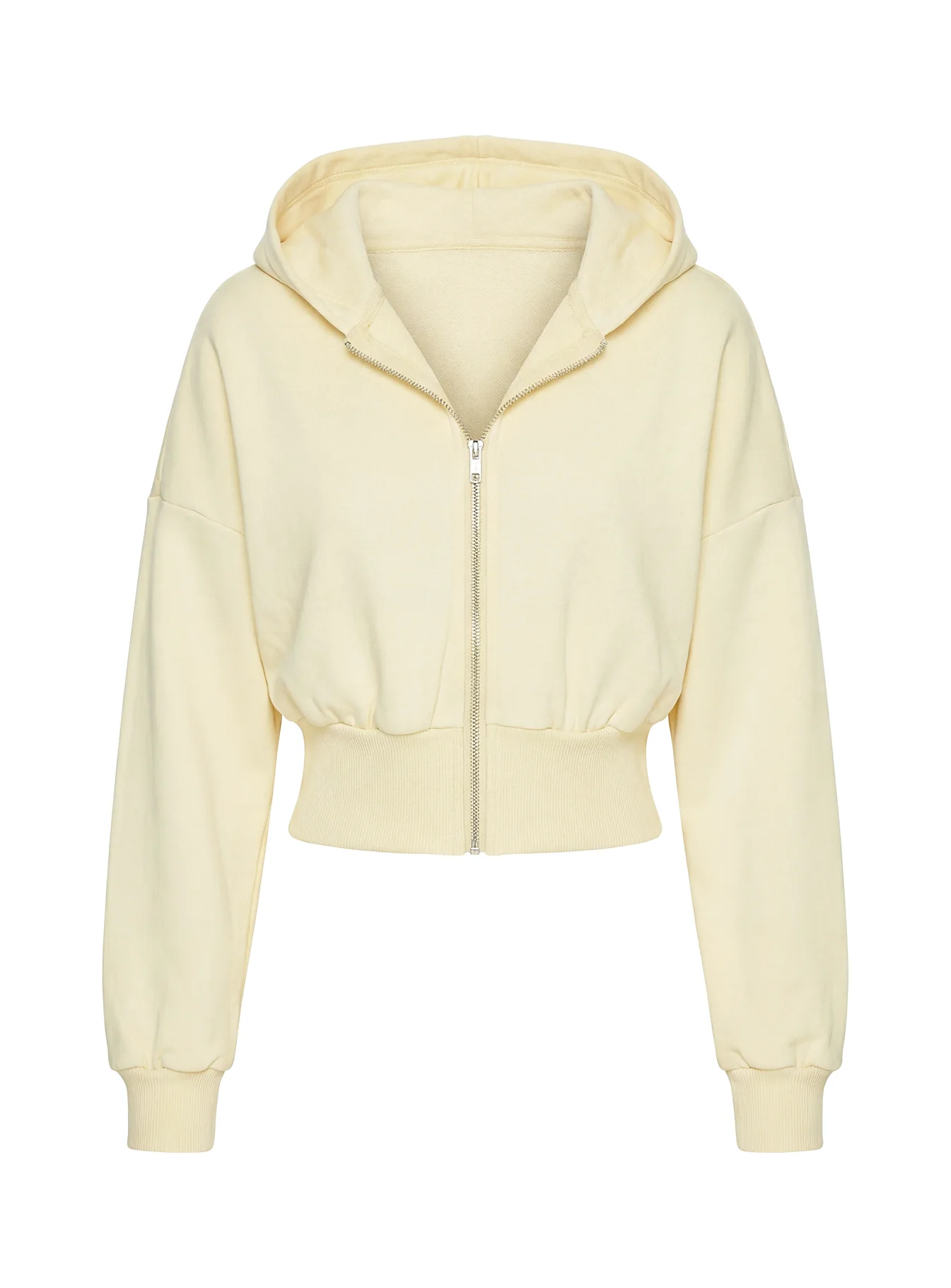 Daytime Cropped Blouson Hoodie Buttercream