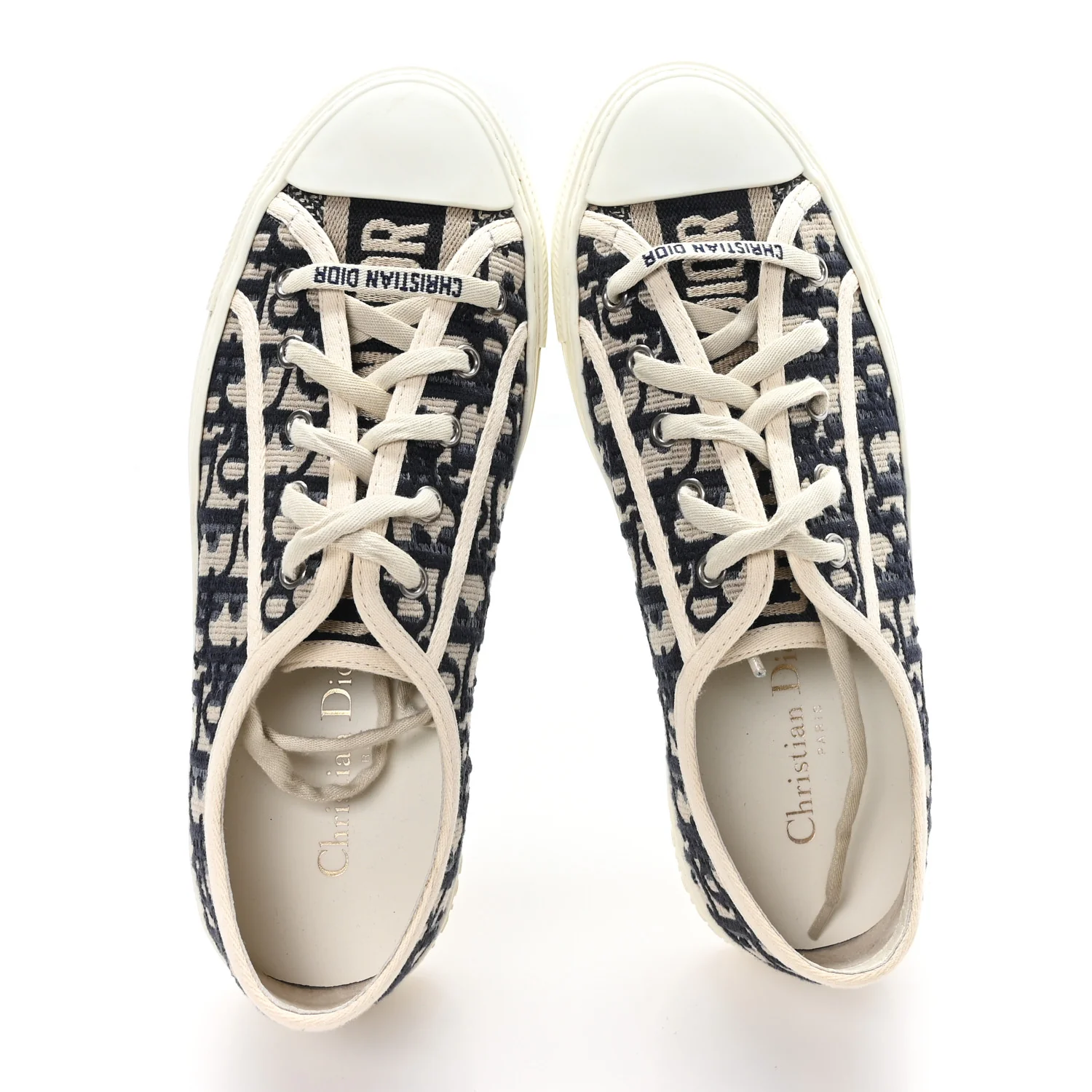 Canvas Oblique Walk'N'Dior Low Top Sneakers 38 Deep Blue