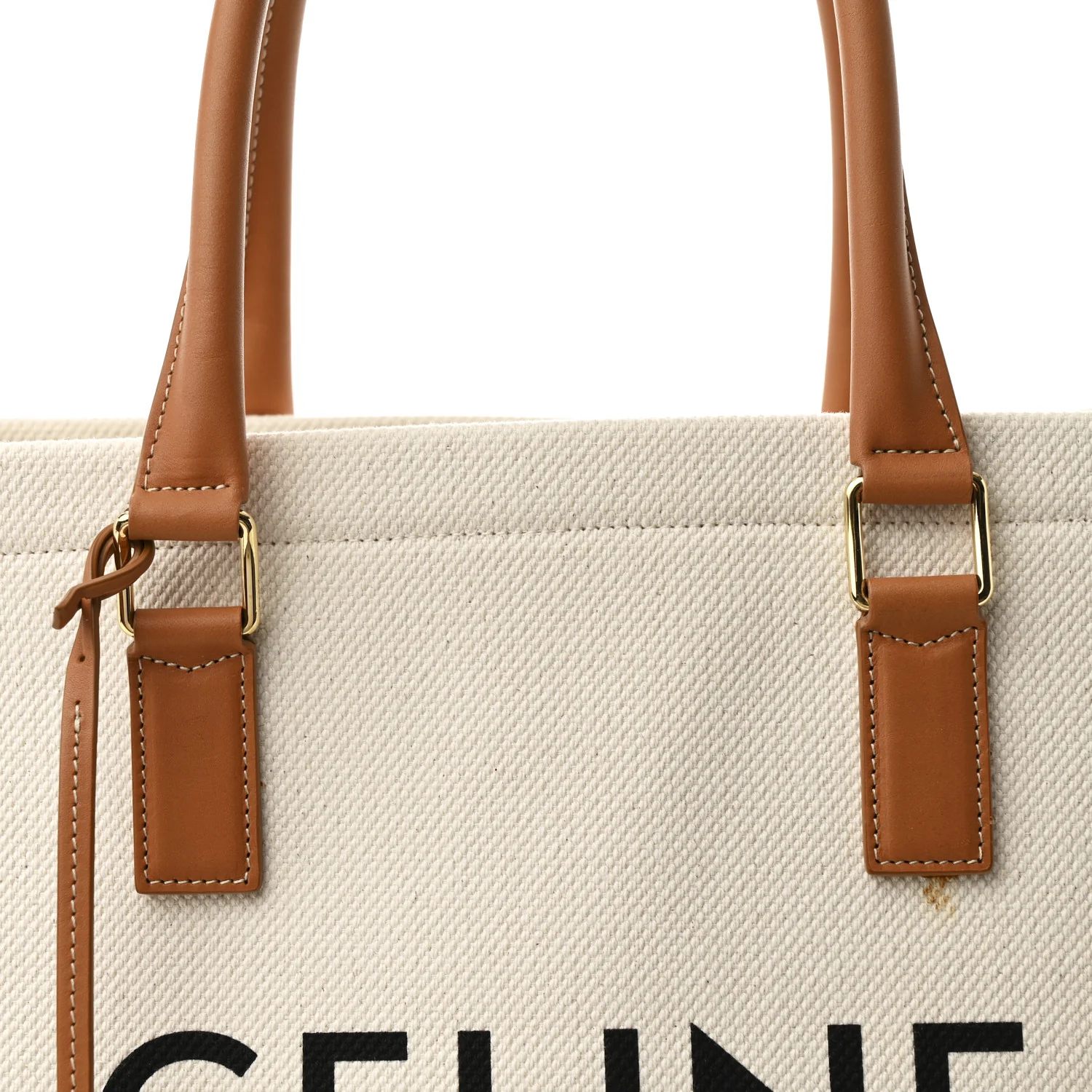 Canvas Calfskin Horizontal Cabas Natural Tan - Top Club
