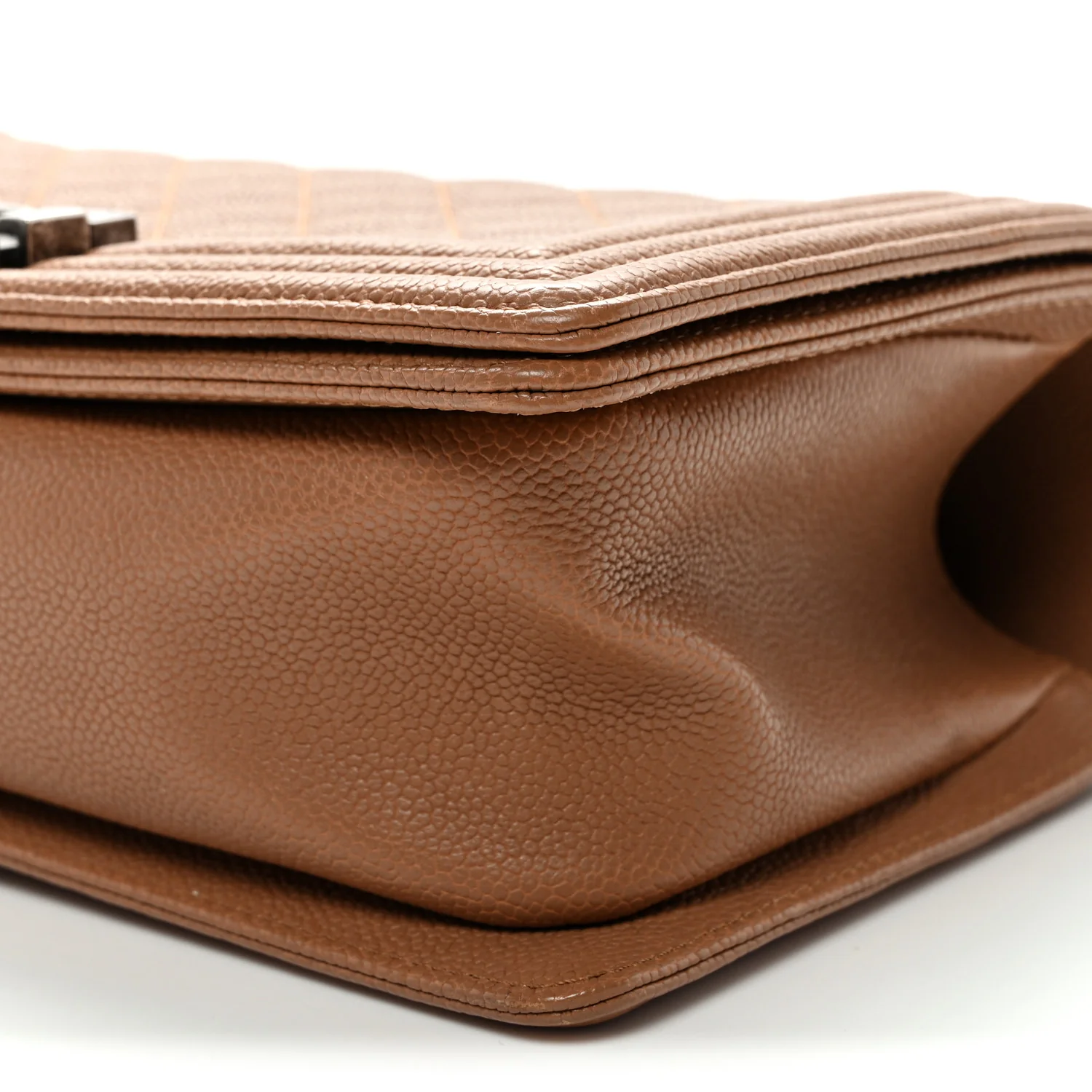 Caviar Quilted Medium Boy Flap Light Brown - Top Club