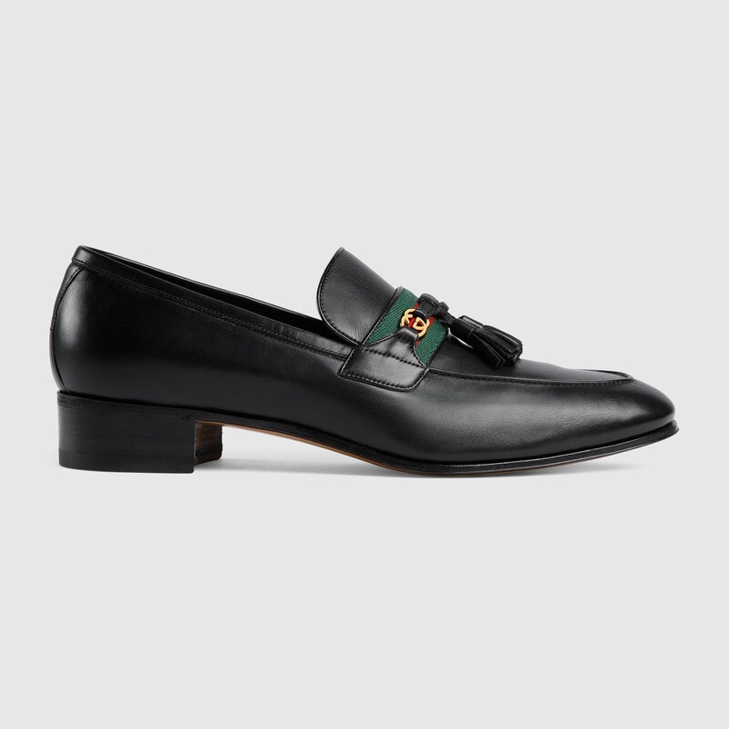 GUCCI MEN'S LOAFER WITH WEB AND INTERLOCKING G - Sneaker Replica Workshop