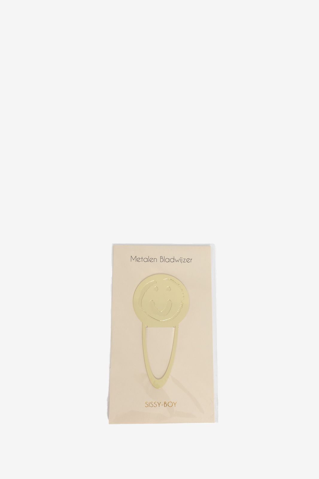 Goudkleurige boekenlegger smiley