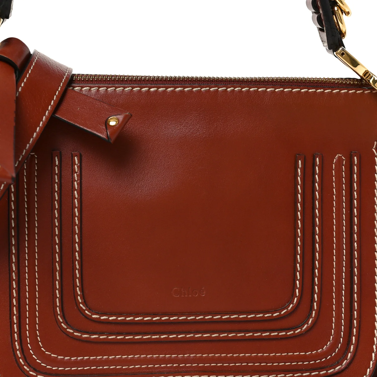 Calfskin Marcie Top Handle Bag Sepia - Top Club
