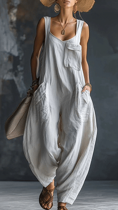 Cozy Loose-fitting Wide-leg Jumpsuit - Nordfashionstorm - Women's Clothing, Fashion for You - Nordfashionstorm.com
