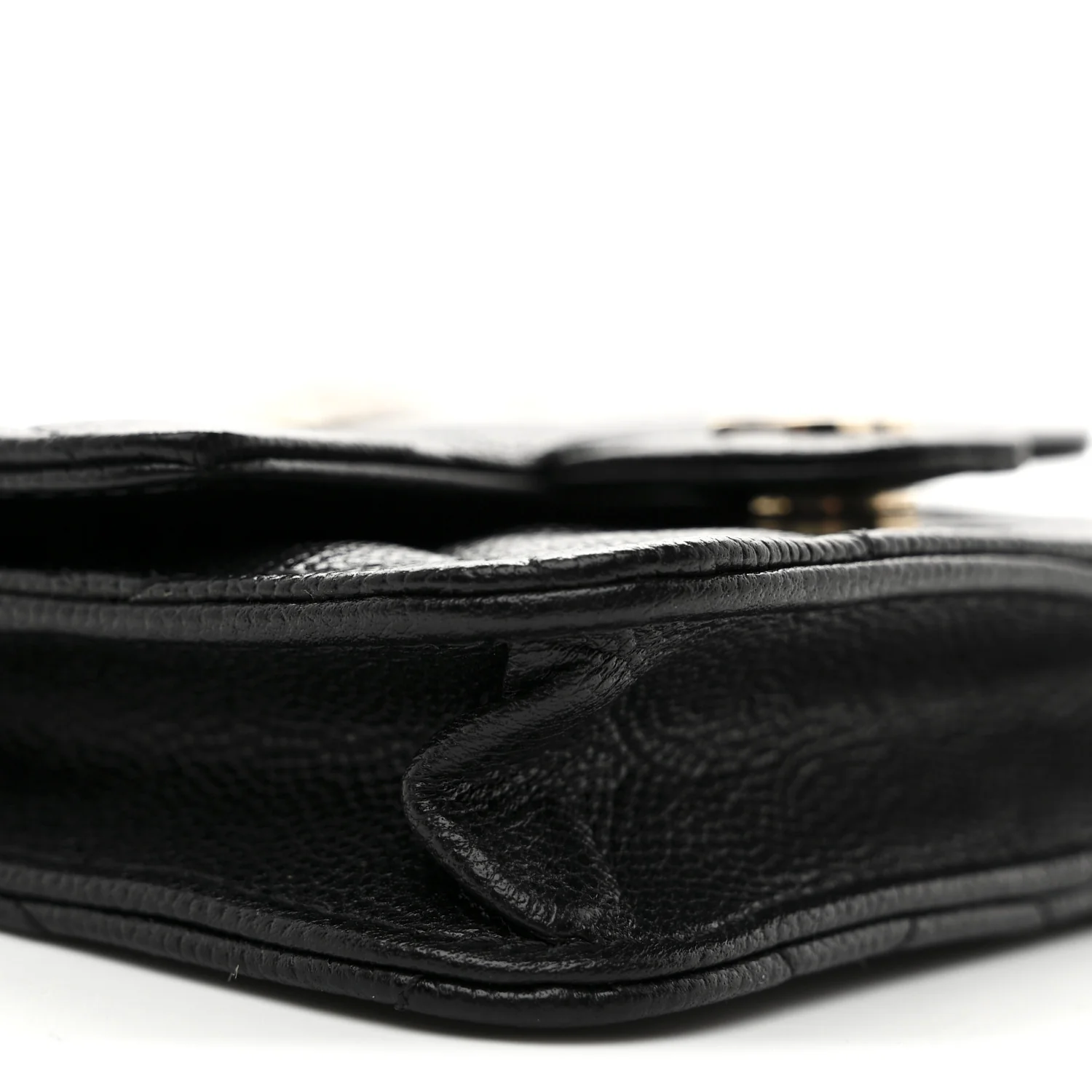 Caviar Quilted Mini Clutch With Chain Black - Top Club