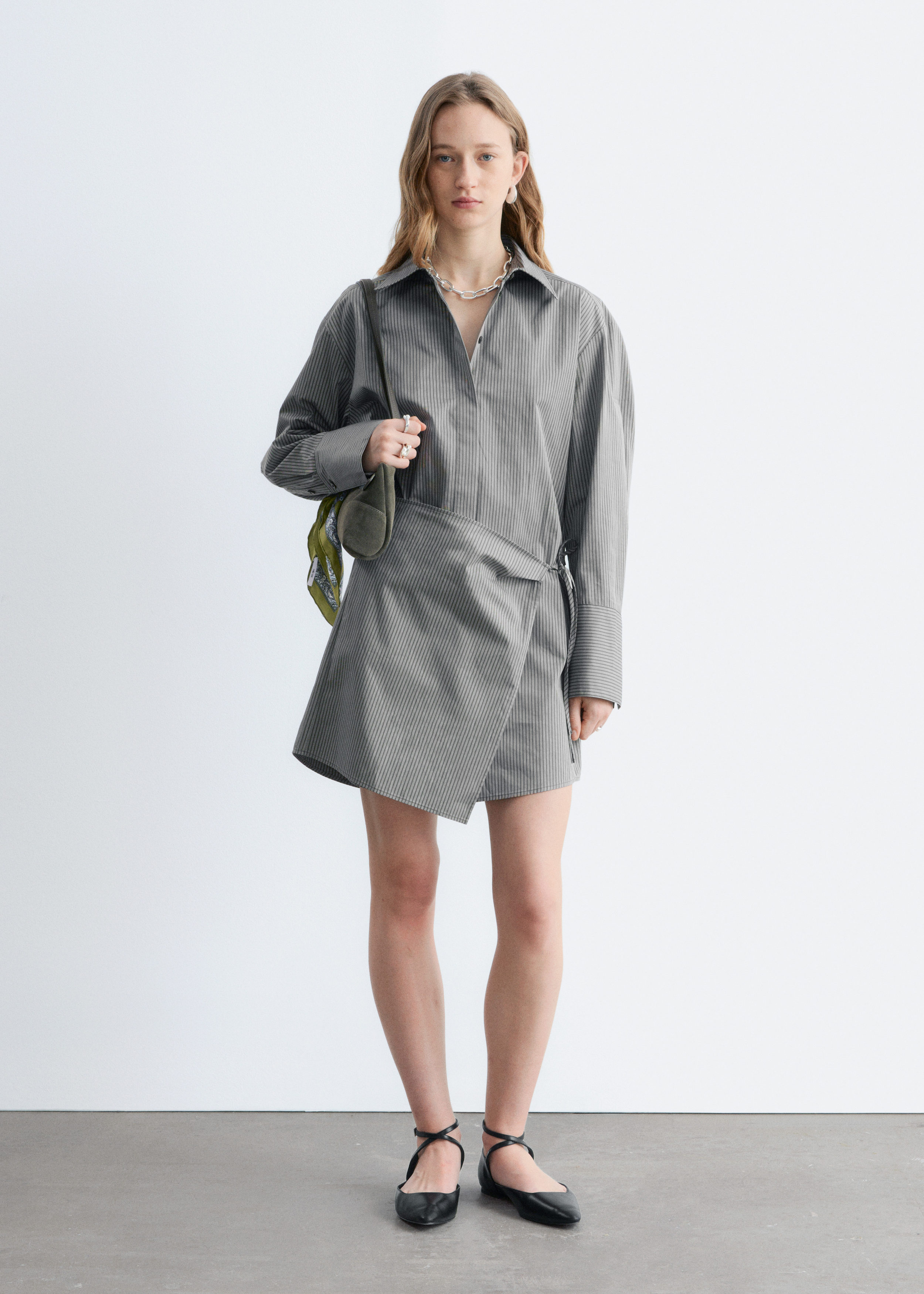 & Other Stories WRAP SHIRT MINI DRESS