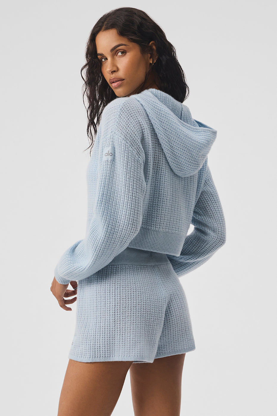 COACH Cashmere Plush Waffle Full Zip Hoodie