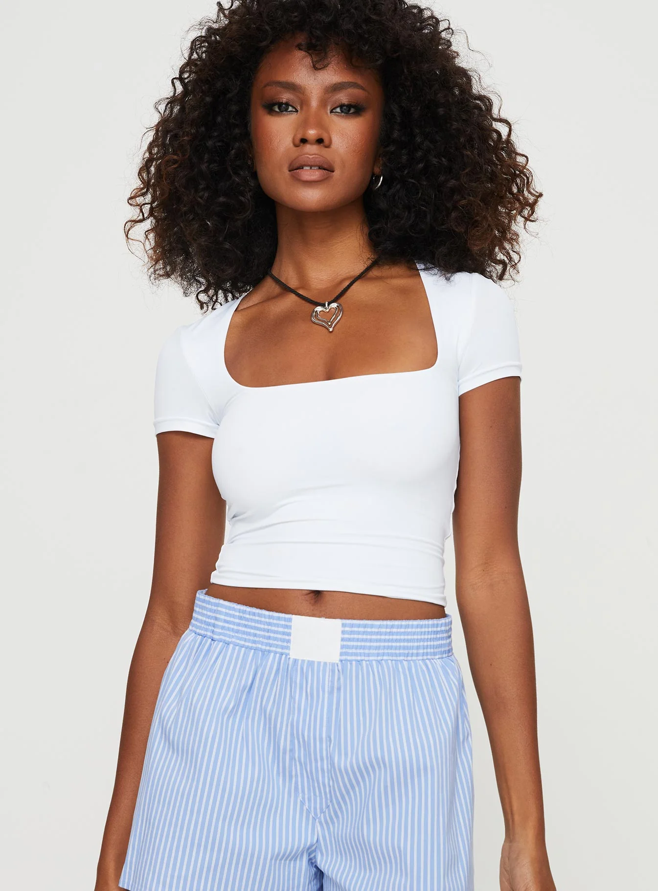 Back In Time Short Sleeve Top White