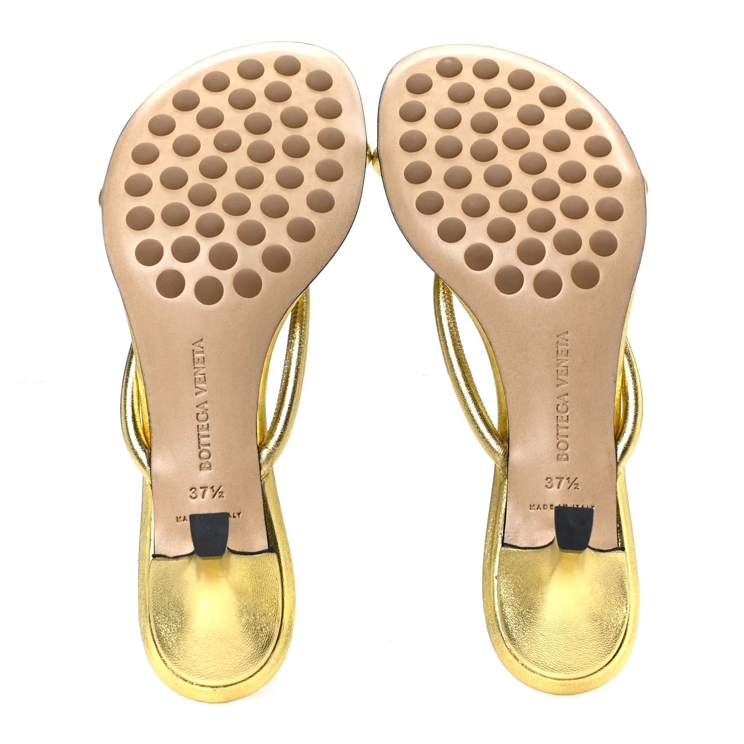 Metallic Nappa Blink Knot Mule Sandals 37.5 Gold - Top Club