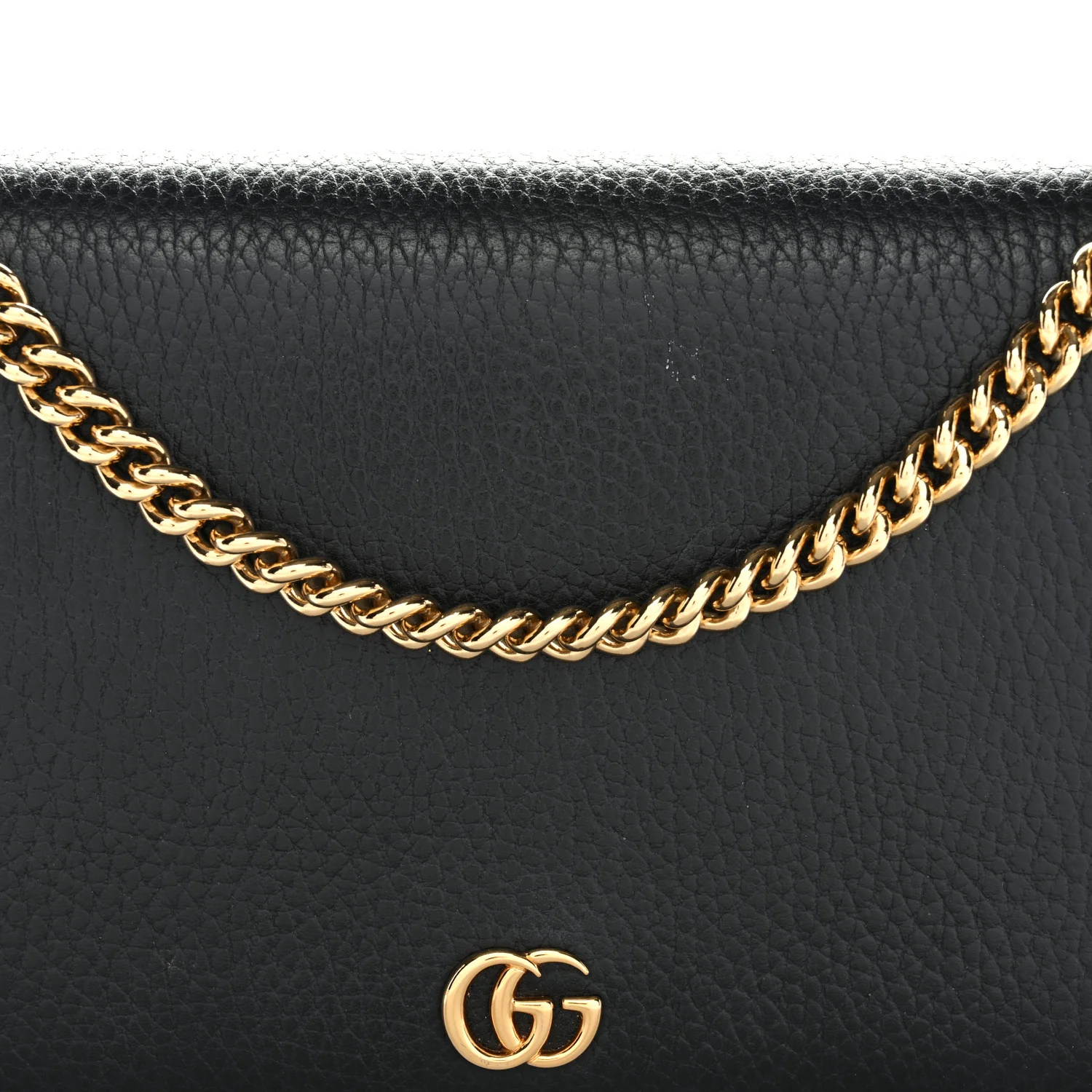 Calfskin Mini GG Marmont Chain Wallet Black - Top Club