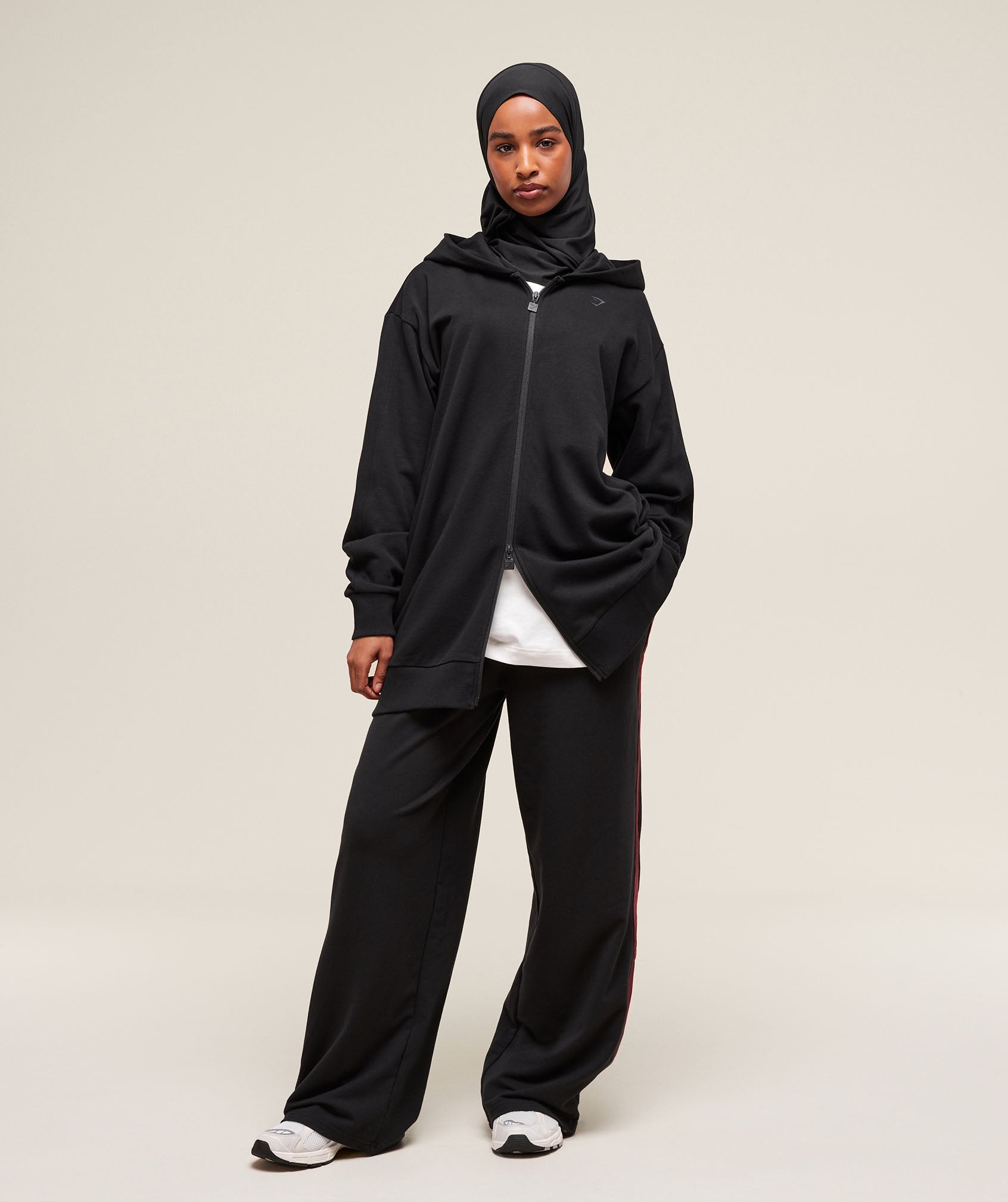 COACH Covered Longline Zip Up Hoodie
