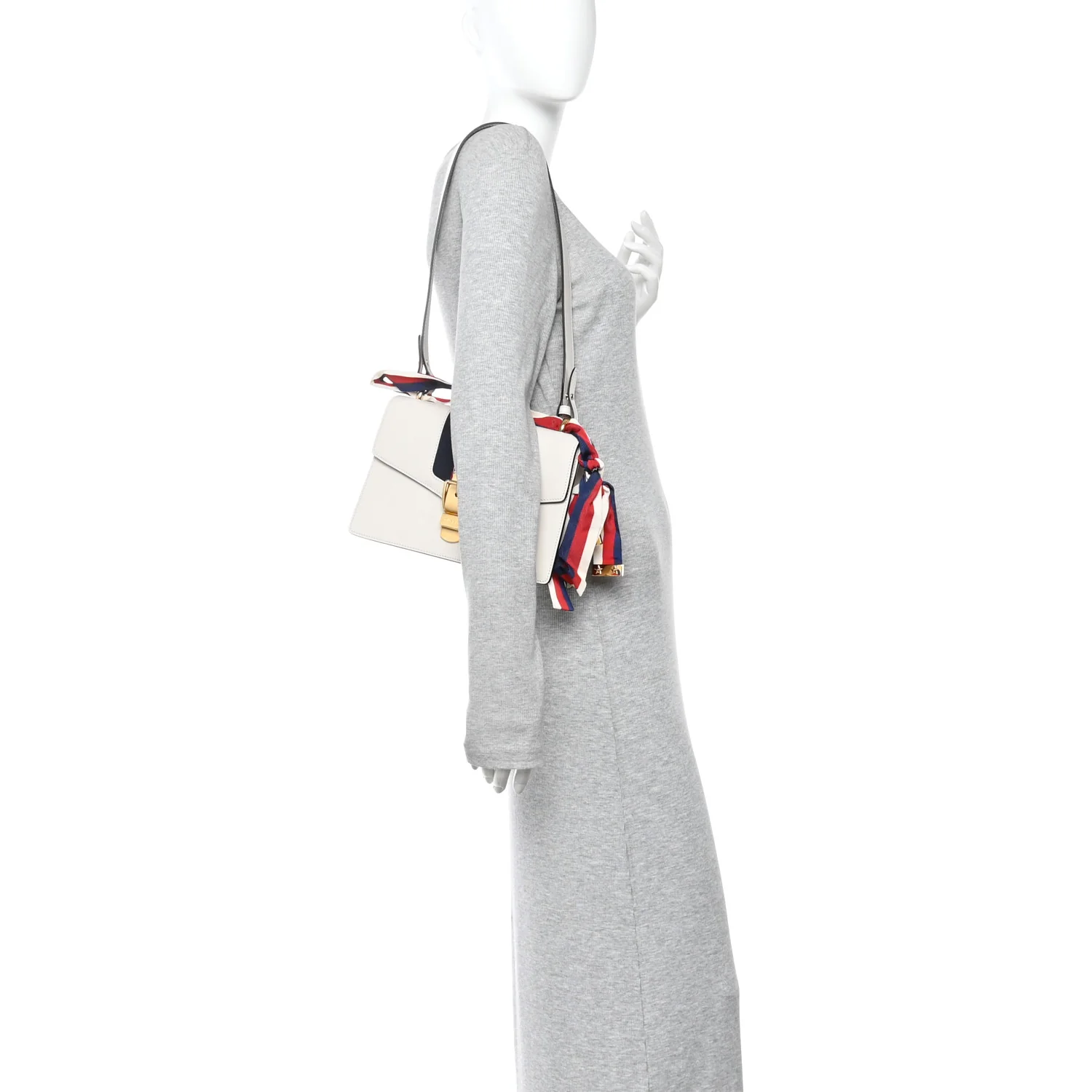 Calfskin Small Sylvie Shoulder Bag Off White