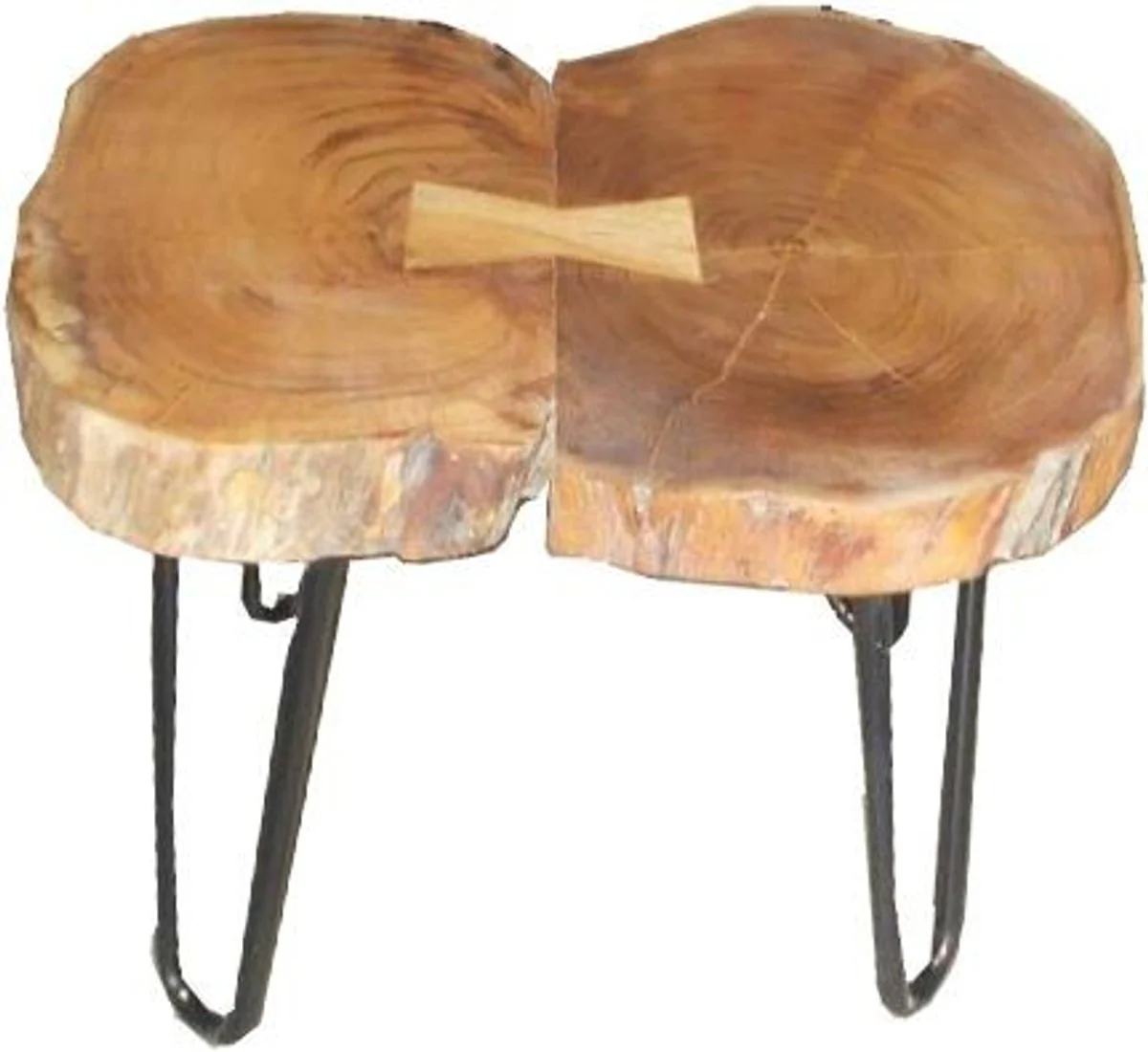 Side table acacia wood / iron 55 - 70 cm - Industrial furniture stool table