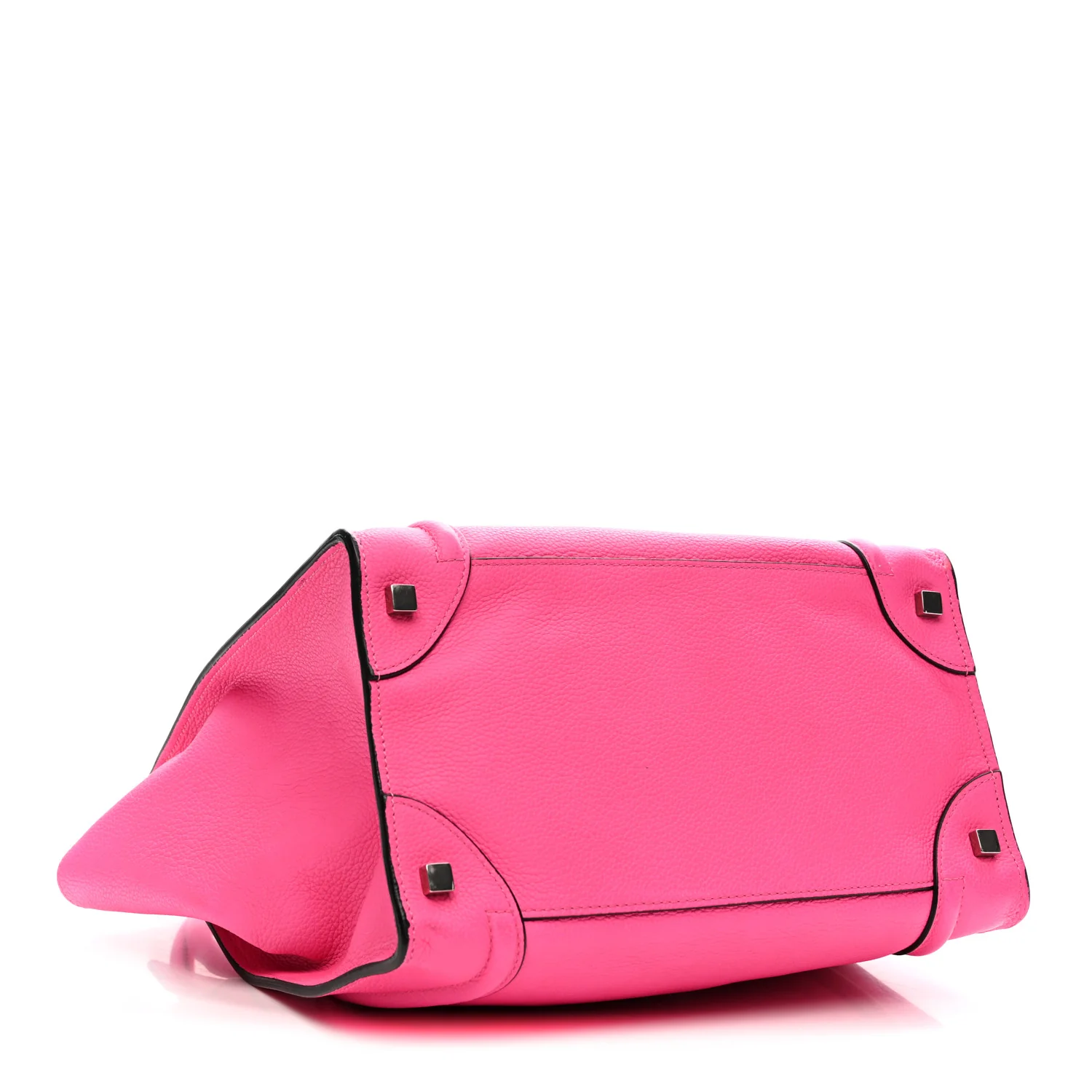 Drummed Calfskin Mini Luggage Fluo Pink - Top Club