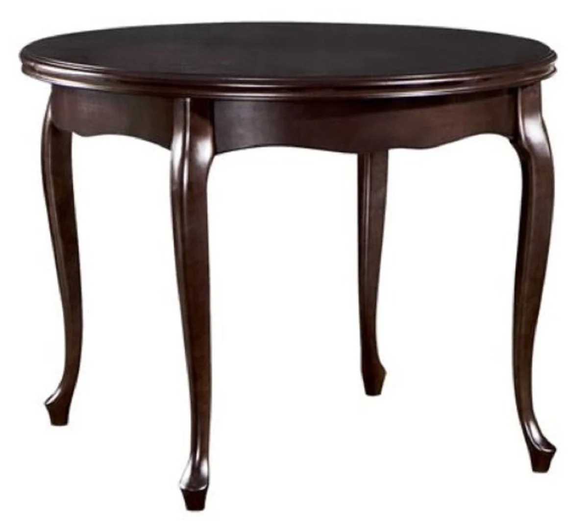 Luxury Art Nouveau dining table dark brown 100-280 x 100 x H. 75.7 cm - Round extendable solid wood dining room table - Baroque & Art Nouveau dining room furniture