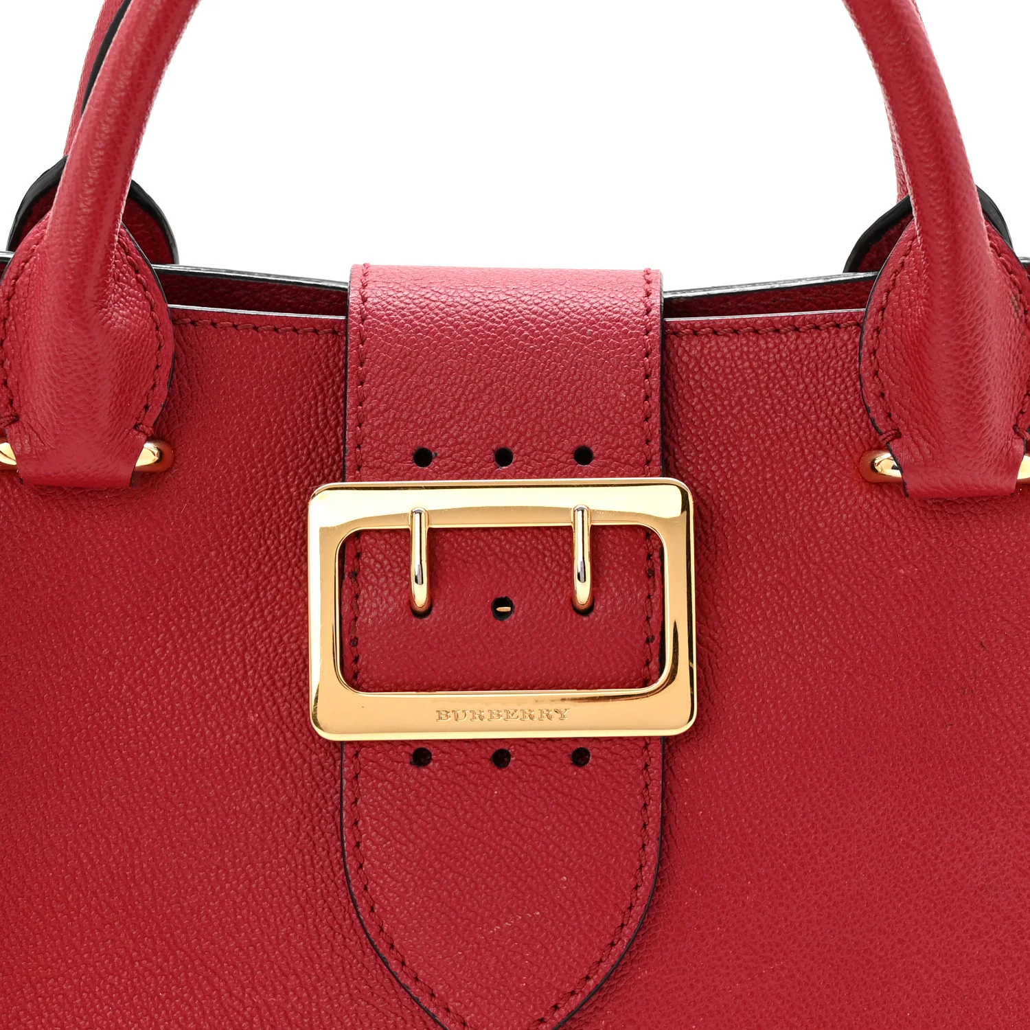 Soft Grain Calfskin Small Buckle Tote Parade Red - Top Club