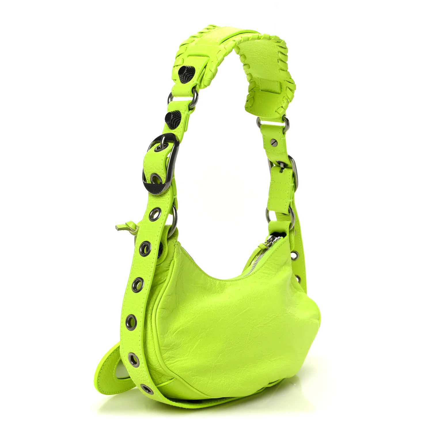 Agneau Arena Le Cagole Shoulder Bag XS Fluo Yellow - Top Club