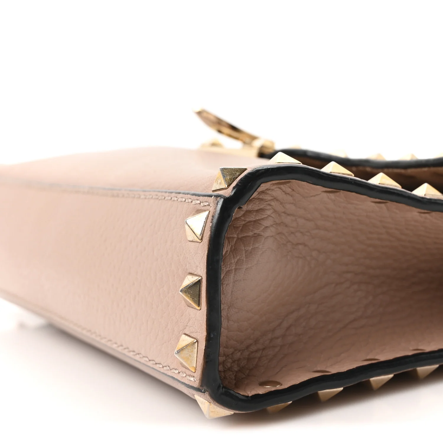 Pebbled Calfskin Medium Rockstud Flip Lock Crossbody Bag Skin Sorbet - Top Club