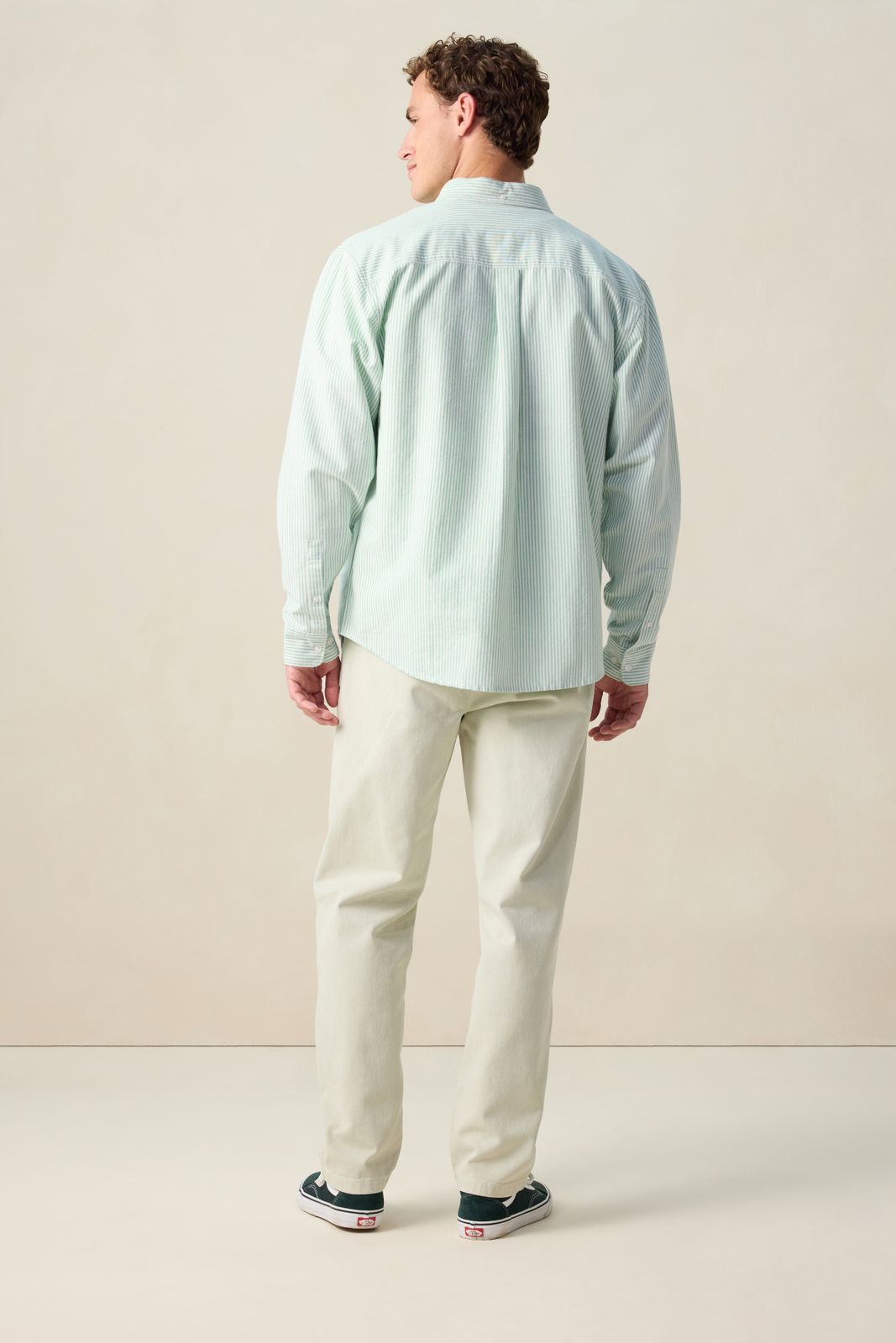 Lichtgroen gestreept overhemd