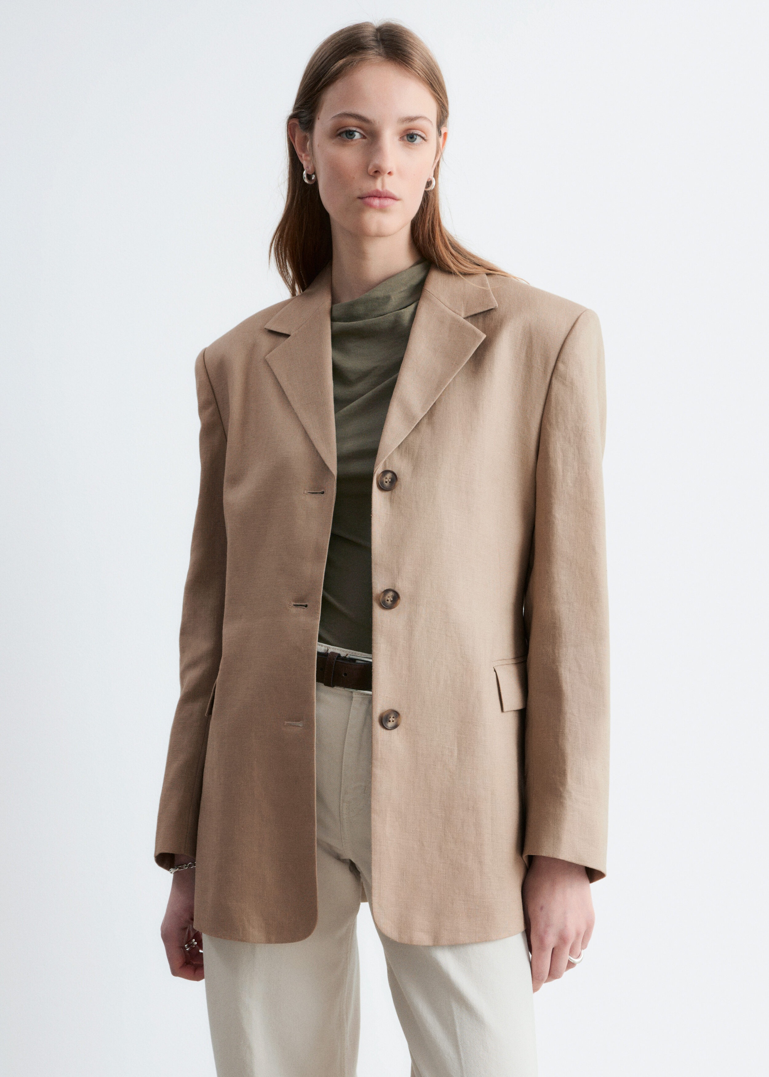 & Other Stories TAPERED LINEN BLAZER