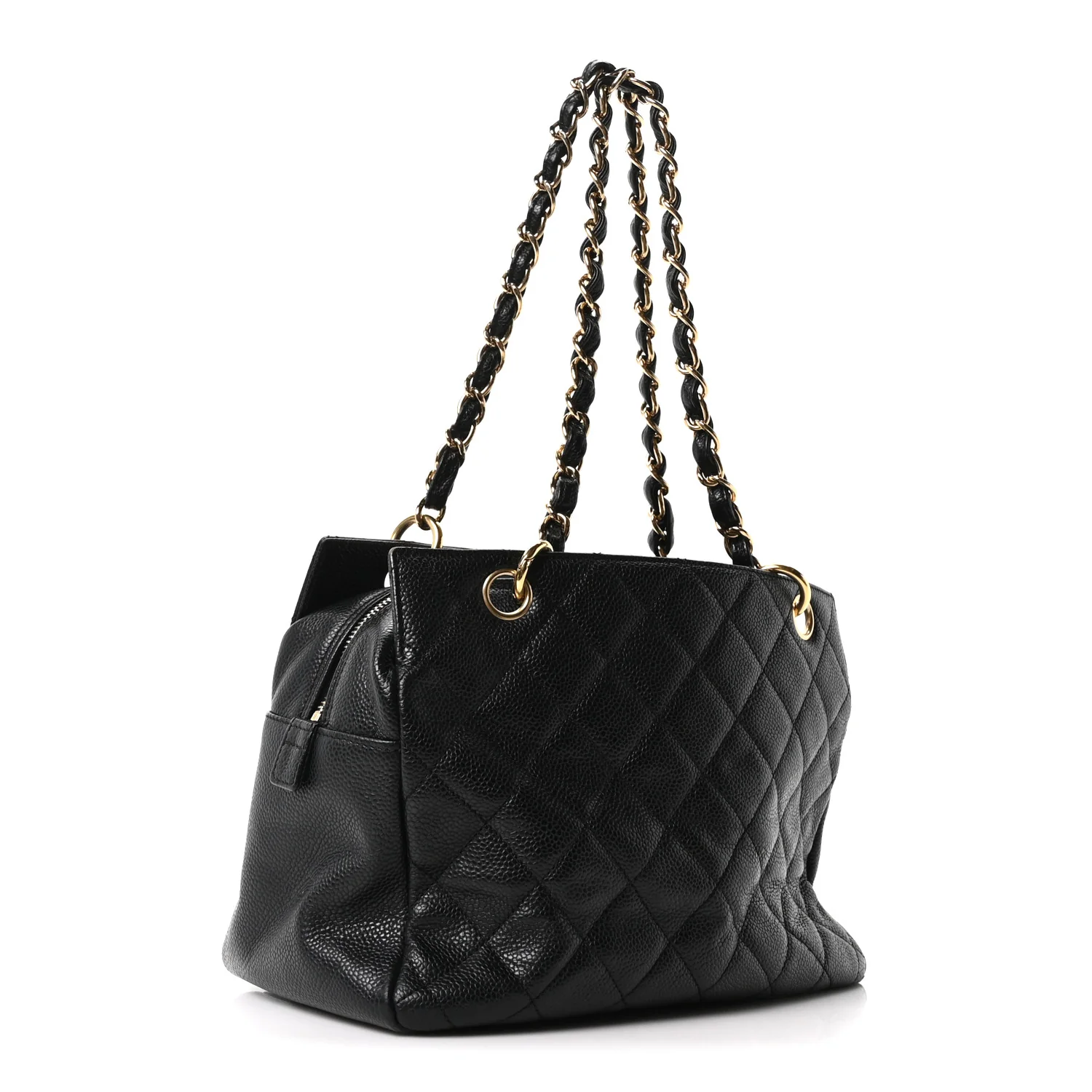 Caviar Quilted Petit Timeless Tote PTT Black - Top Club