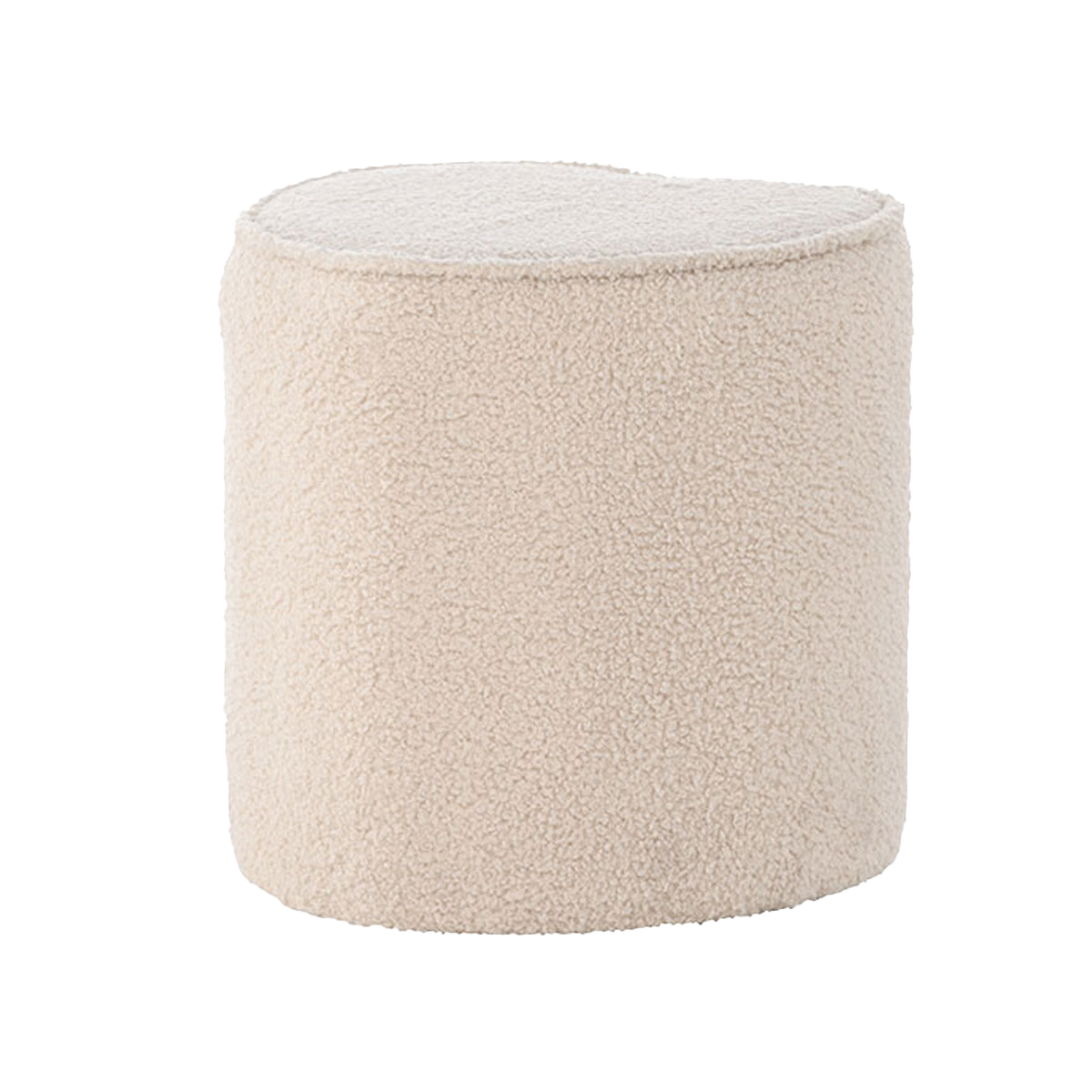 Hartvormige kinderpoef teddystof Jilly Beige