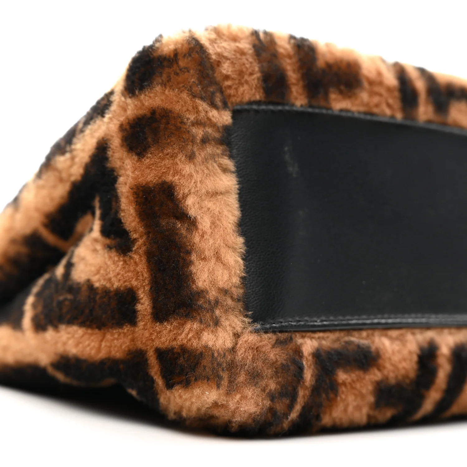 Shearling Nappa Macro FF 1974 Mini Peekaboo Iconic Satchel Tobacco Black - Top Club