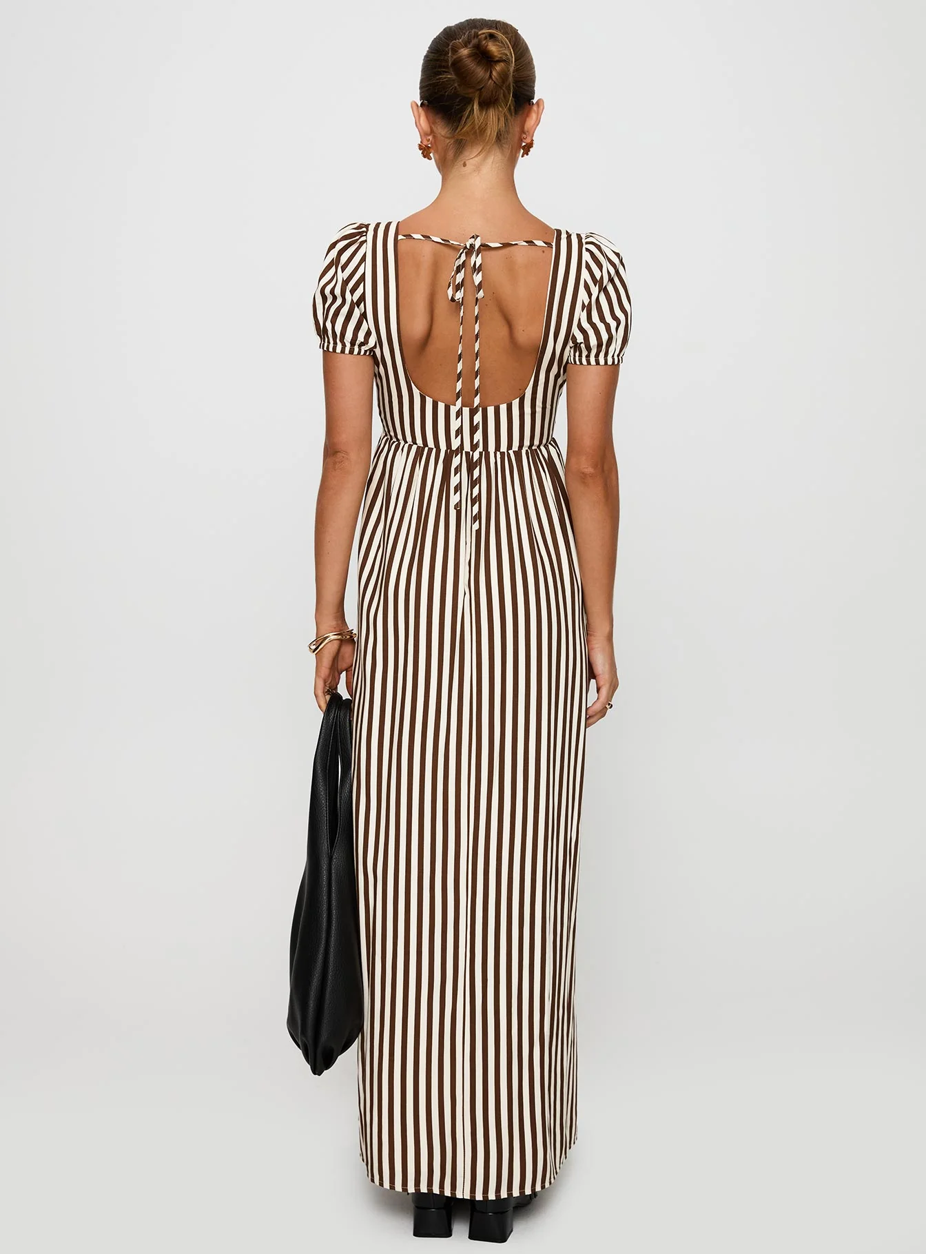Collyns Maxi Dress Beige Pinstripe