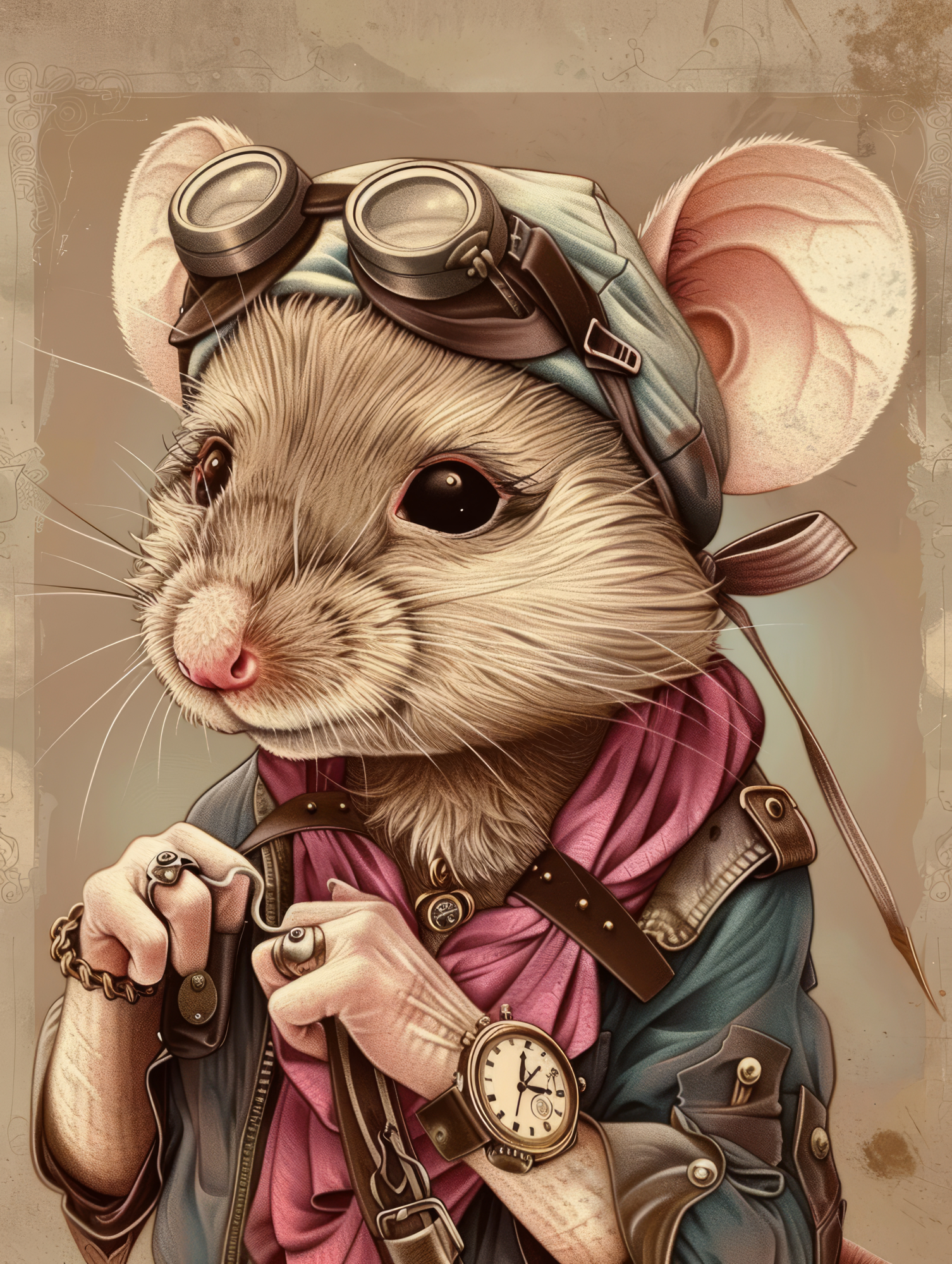 Canvas schilderij van een Muis 100x200 cm