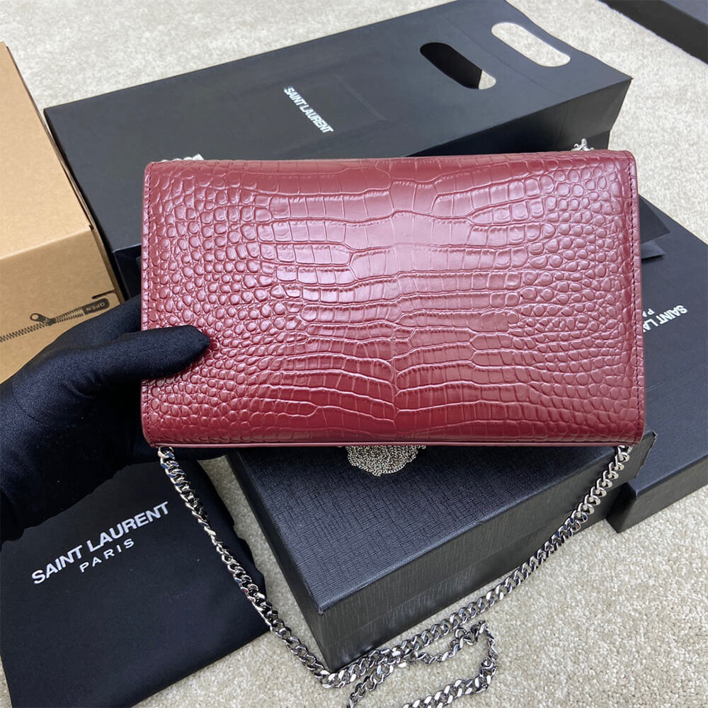 YSL kate medium tassel in crocodile-embossed leather - Top Club